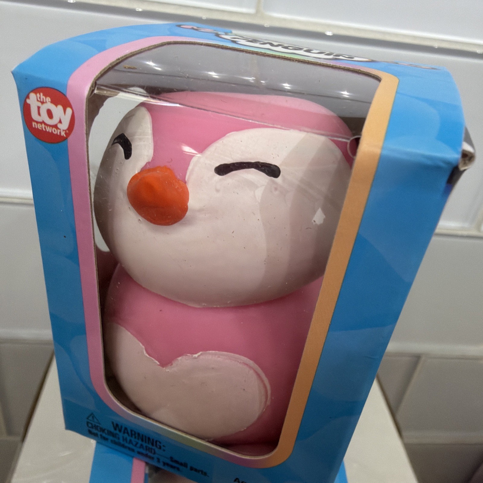 Marshmallow penguin The Toy Network Squishy Stress Fidget SET OF 2 PINK & GRAY