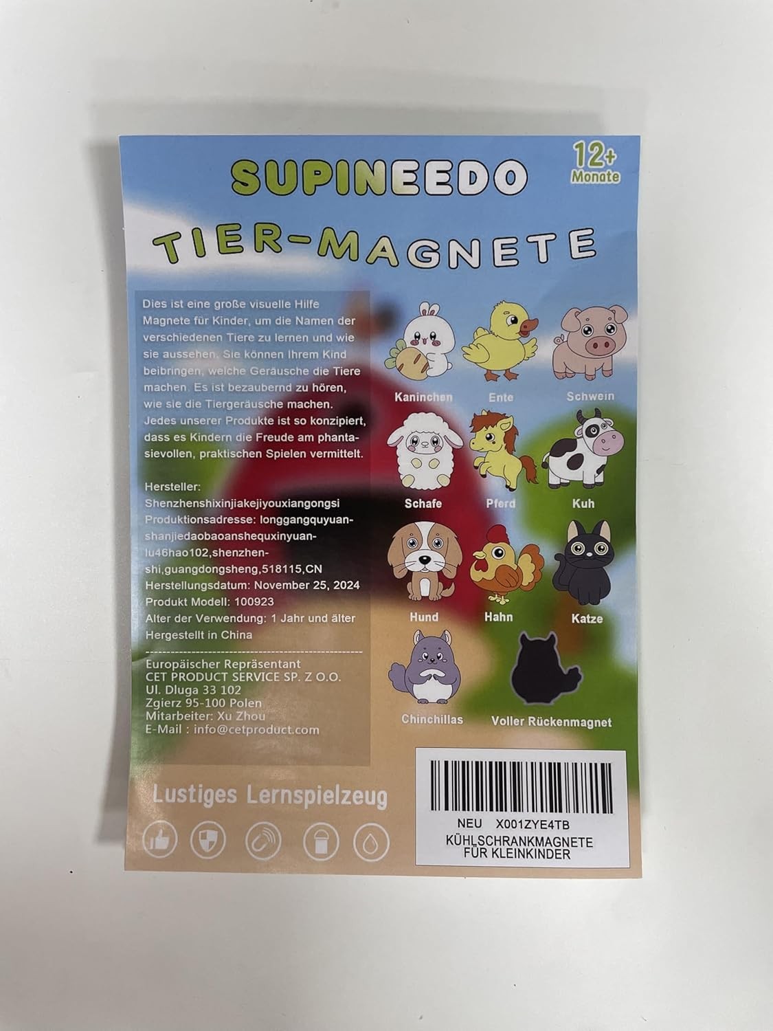 SUPINEEDO Refrigerator Magnets for Kids, Cute Medium, 10 Pcs Farm