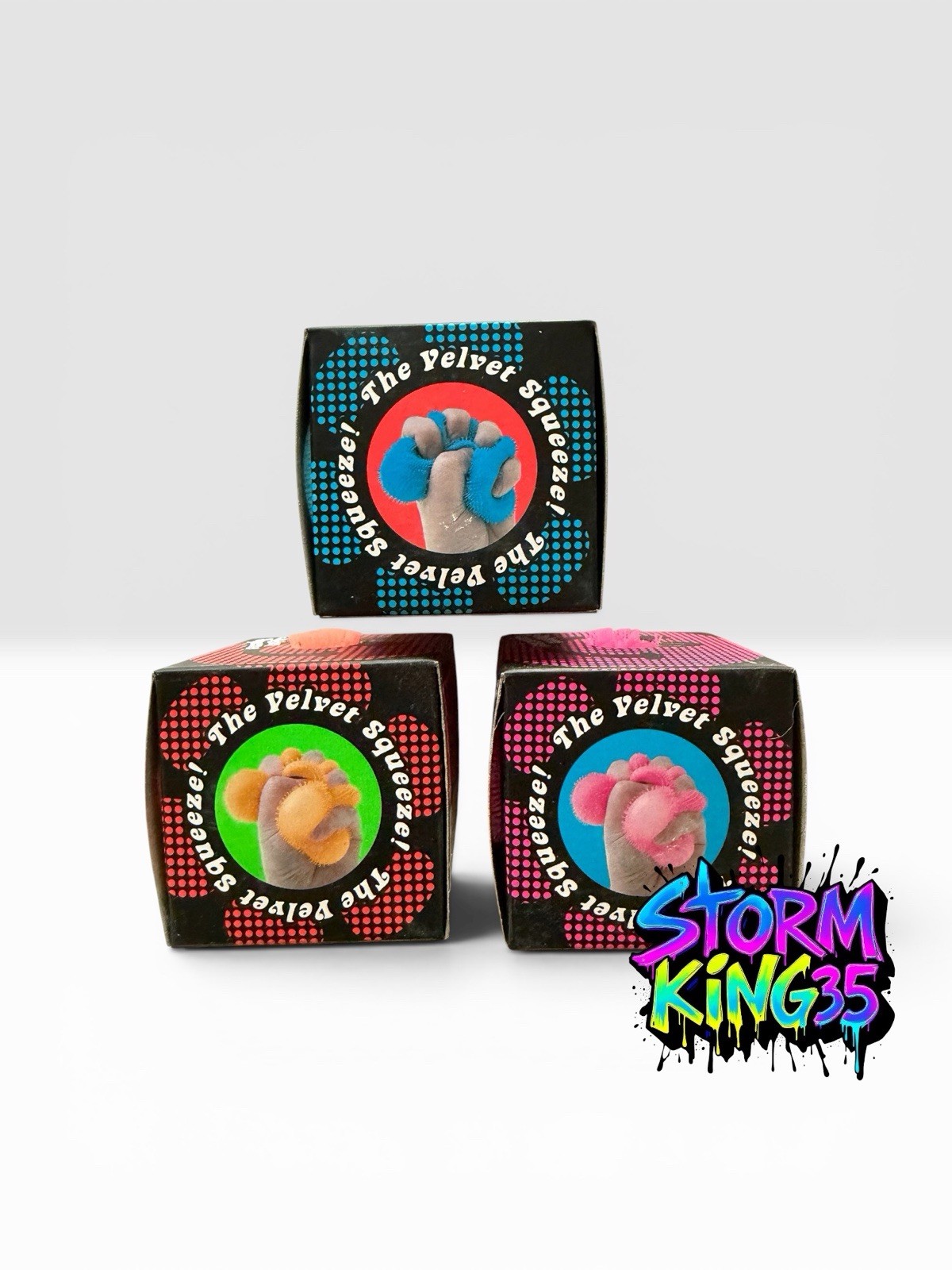 LOT OF 3: Nee Doh Needoh FUZZ BALL Flower Power The Velvet Squeeze Fuzzball NEW