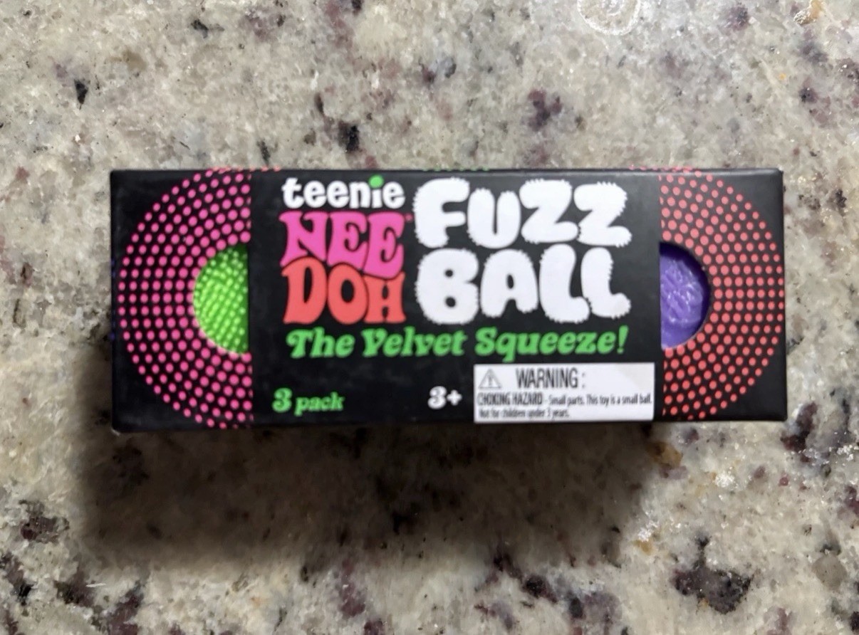 NeeDoh Teenie Fuzzball Velvet Squeeze Squishy Toy 3 Pack (1x random color)
