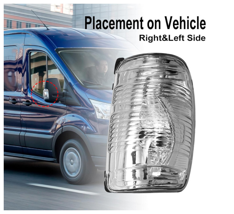 Pair Side Mirror Turn Signal Light Lens For Ford Transit  T150 250 350 2015-2021