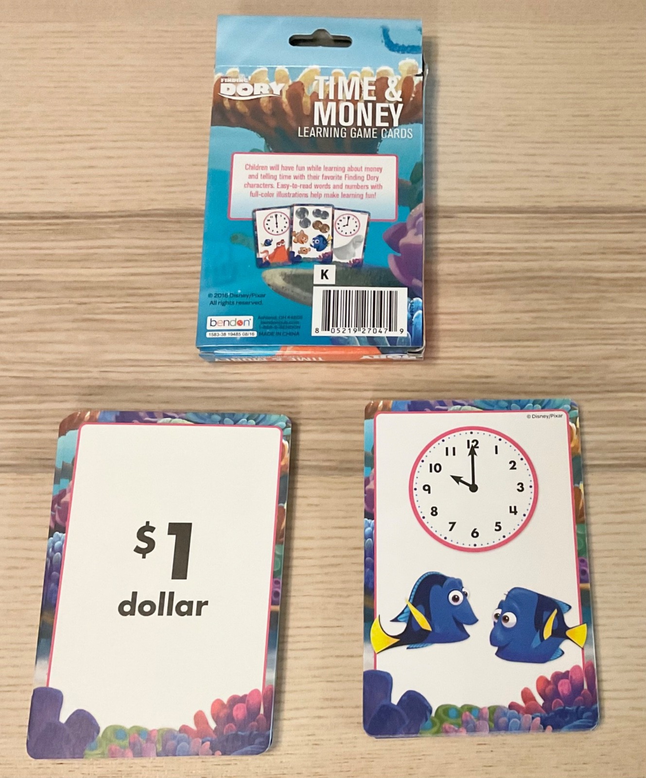 Rare HTF Disney Finding Dory Nemo Time & Money Learning Game Cards 36 Flashcard