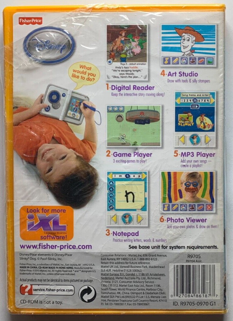 Disney Pixar iXL Learning System Toy Story 3 Fisher Price Age 3-7 Games Music