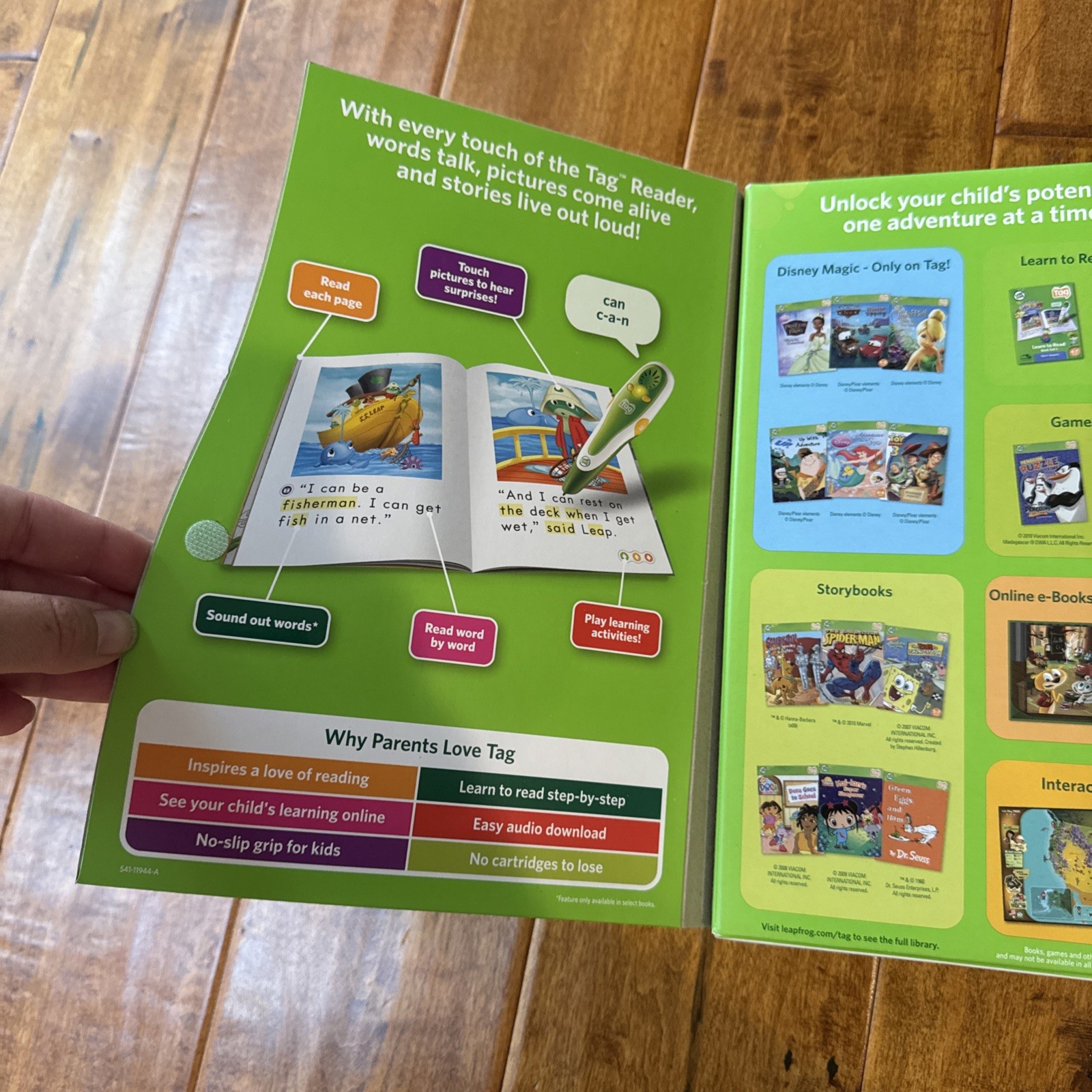 LeapFrog TAG Reading System Green Stylus Pen w/Activity Book Toy NEW NIB