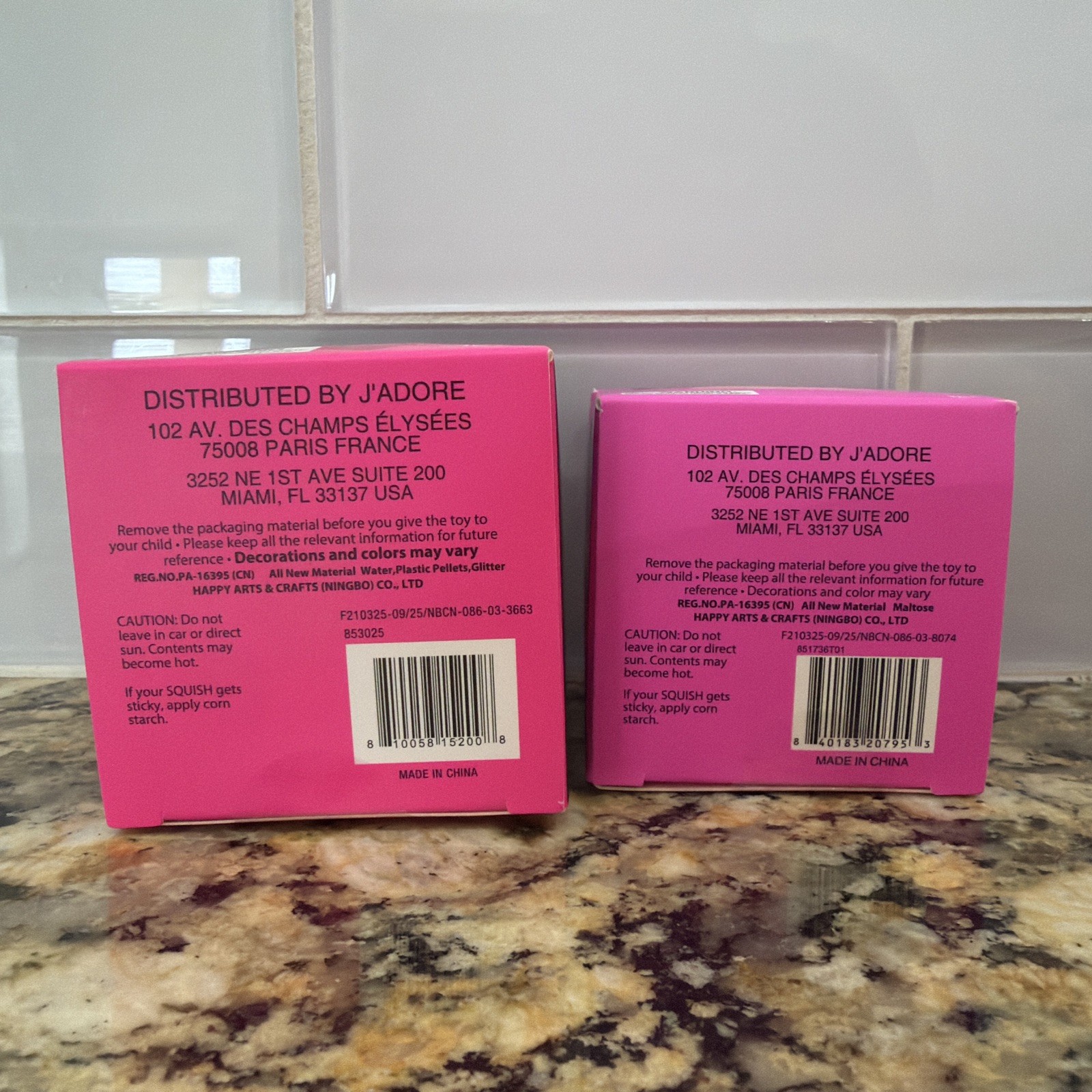J’ADORE PINK SQUISHY SET OF 2 – 1 gum droppable AND 1 glow squish brand new