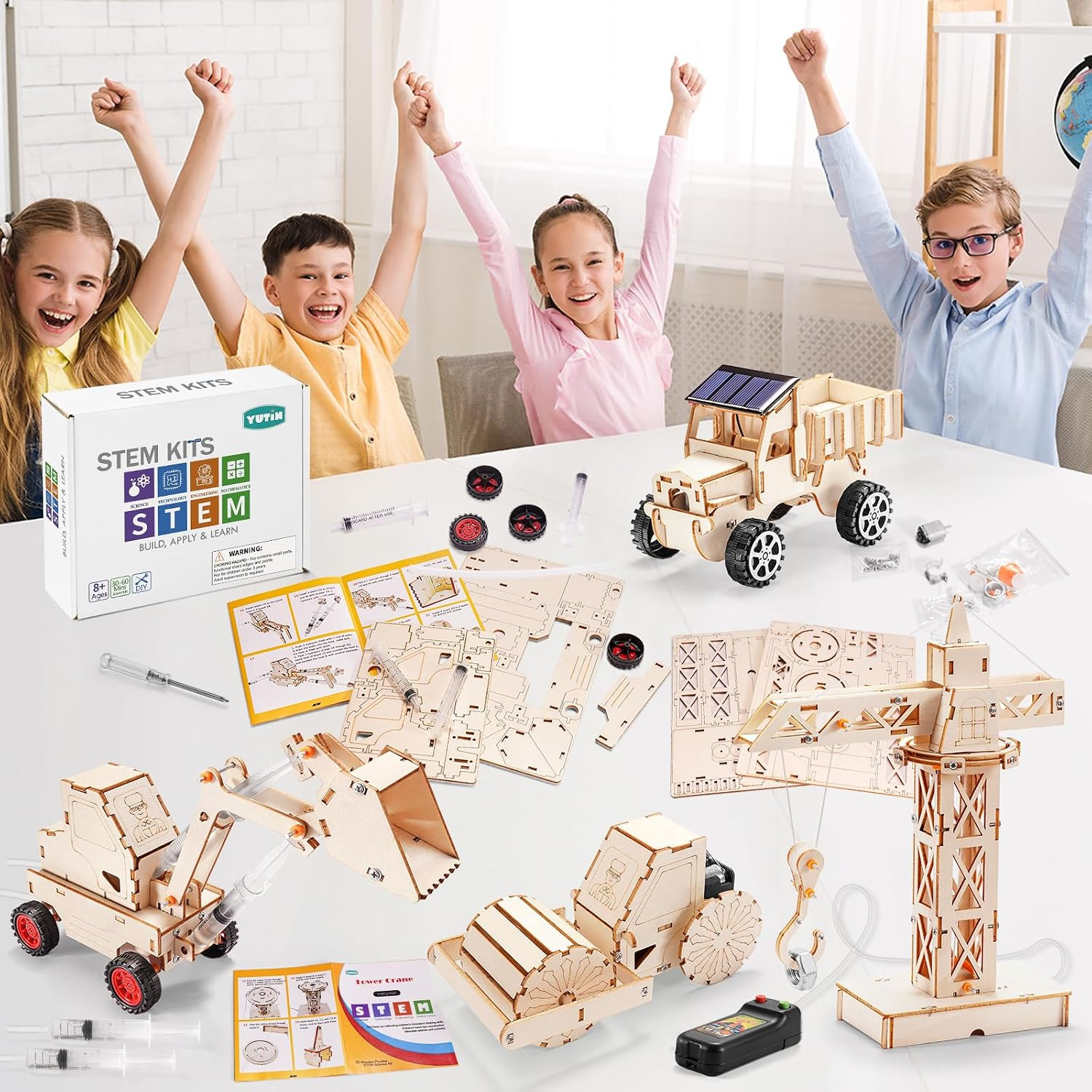 STEM Kits for Kids Ages 8-10 10-12, Wood Building Crafts Kit for Boys 8-12
