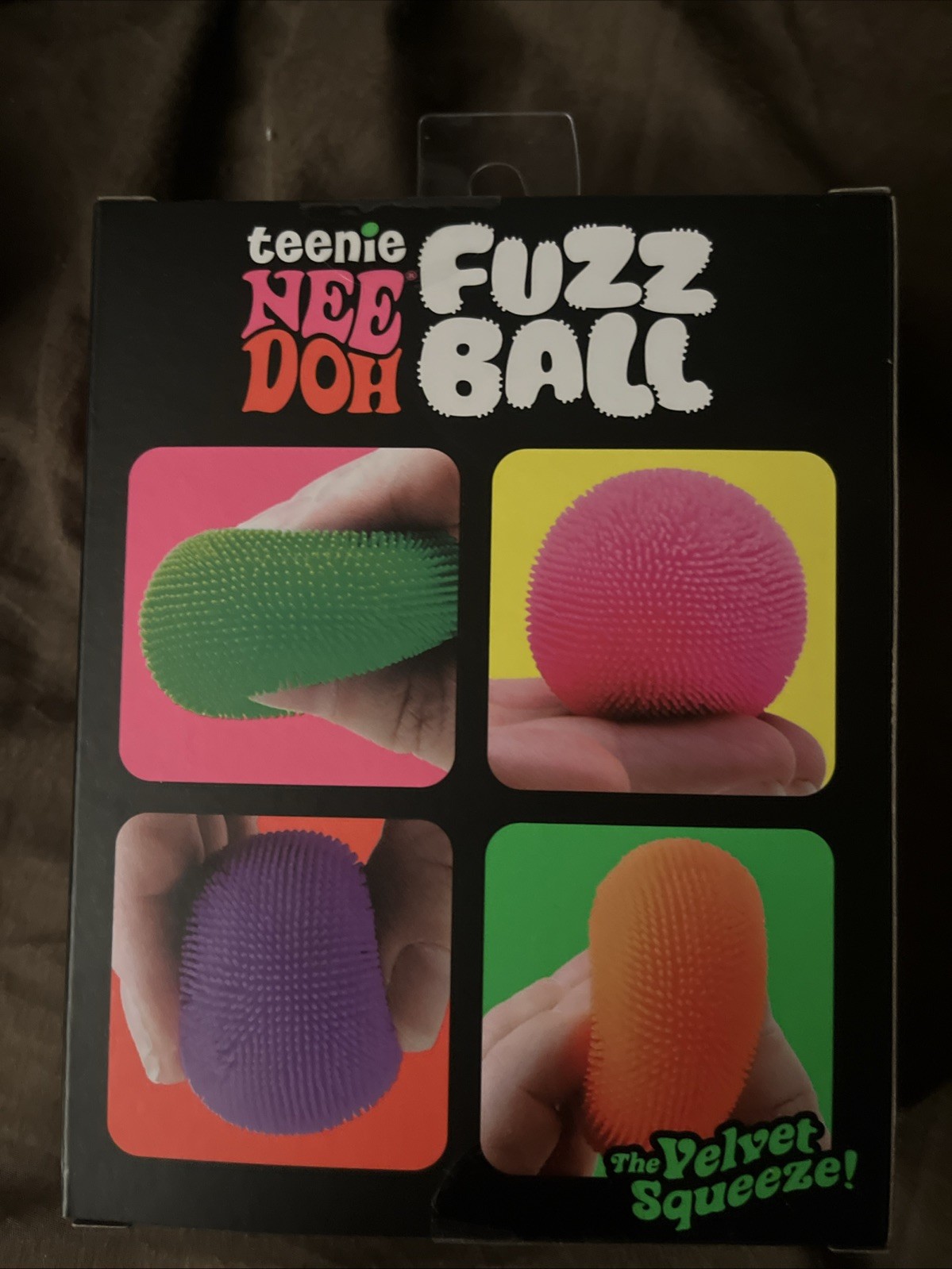 Nee Doh Teenie Fuzz Ball Green Pink Purple Orange Squeeze Toy
