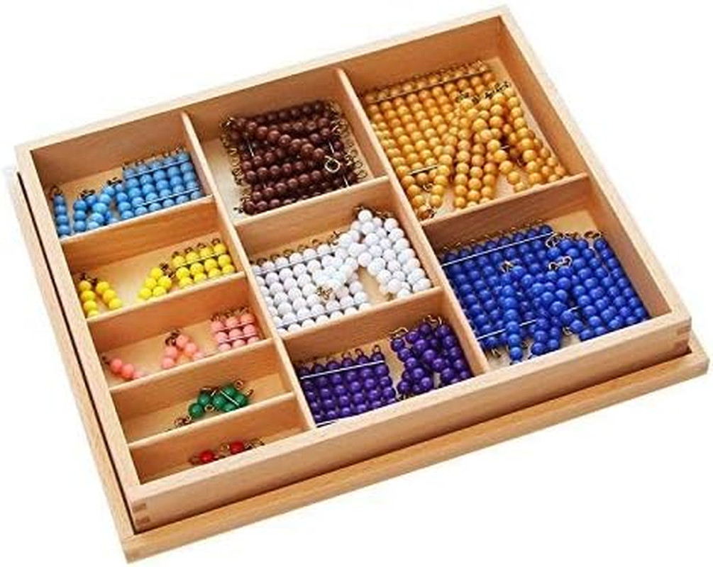 Montessori Math Materials Colored Bead Chains Squares Learning Toy Leader Joy