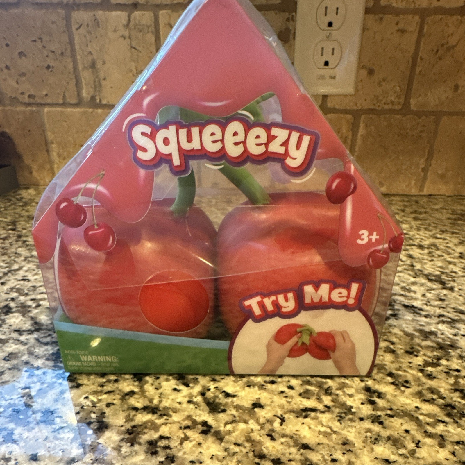 Squeezy Cherry Tactile Squeeze Toy, Red/Green/Pink, Age 3-4 Years