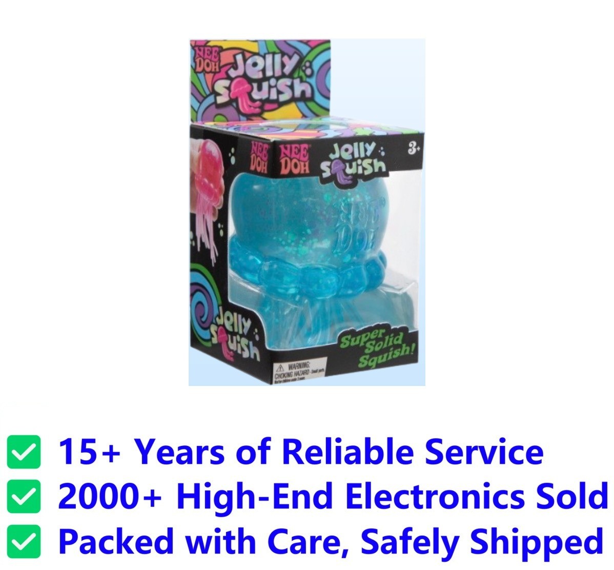 Schylling NeeDoh Jelly Squish Sensory Squeeze Toy Super Solid Colors May Vary