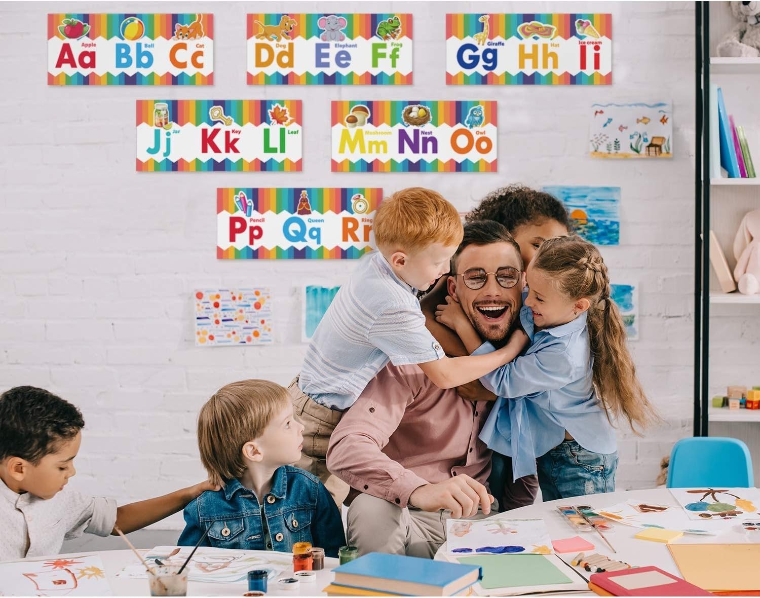 Colorful Animal-Themed Alphabet & Numbers Posters for Nursery Classroom Decor