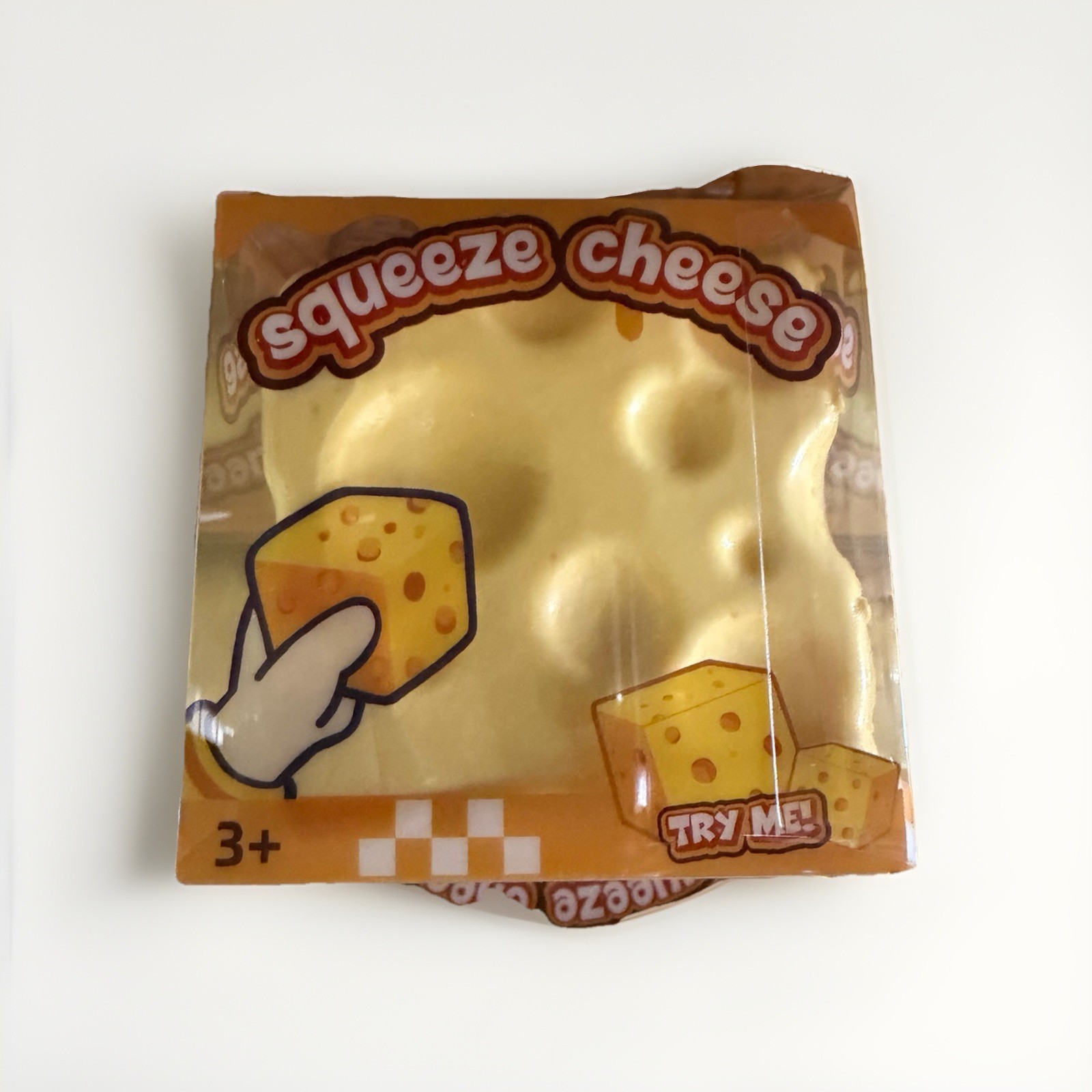 Squeeze Cheese Tactile Squishy Squeeze Toy, Yellow, Ages 3+, Age 3-4 Years