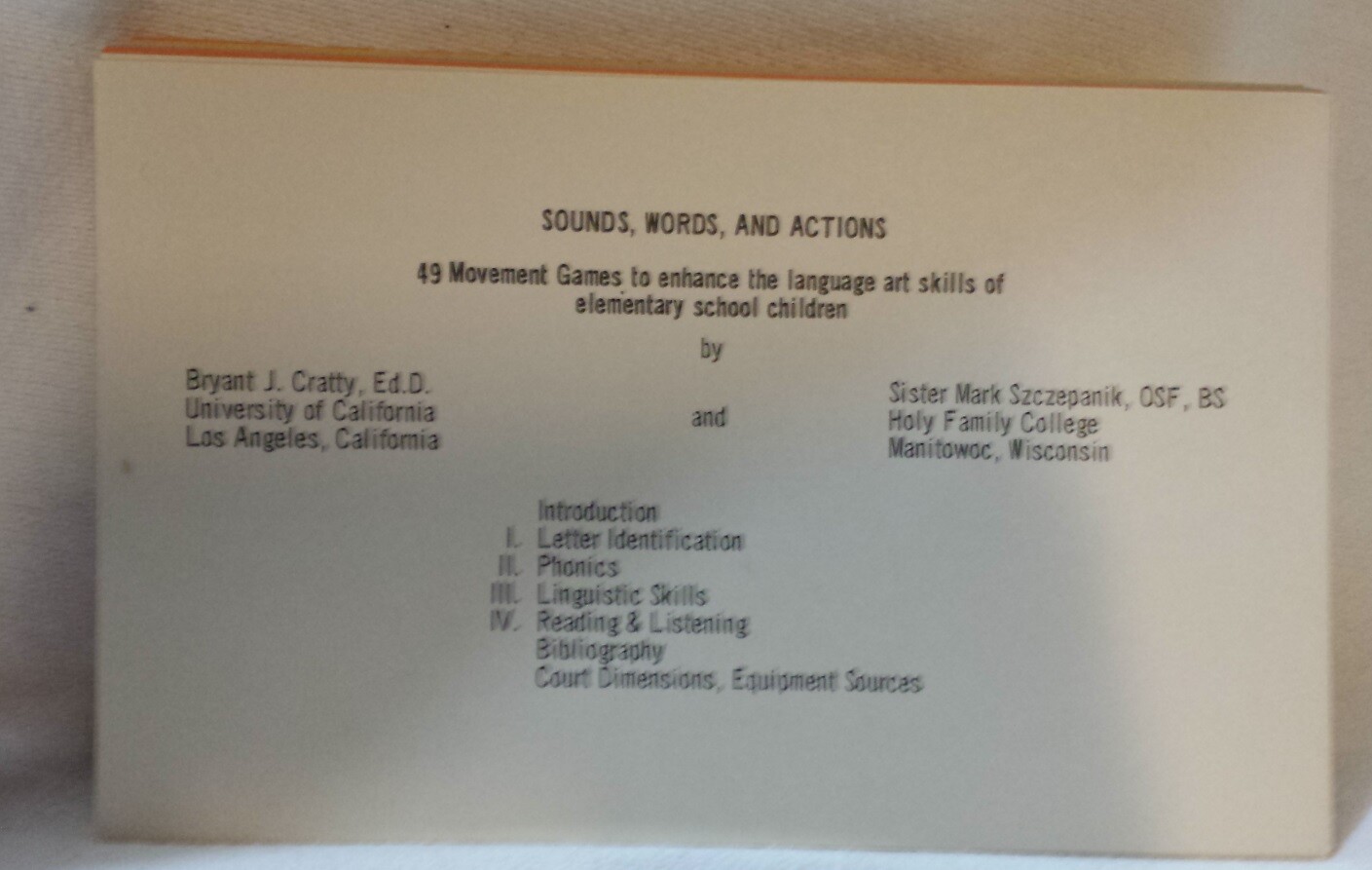 Kinetic Learning Game Cards ~ Learning Difficulties “Sounds Words and Actions”