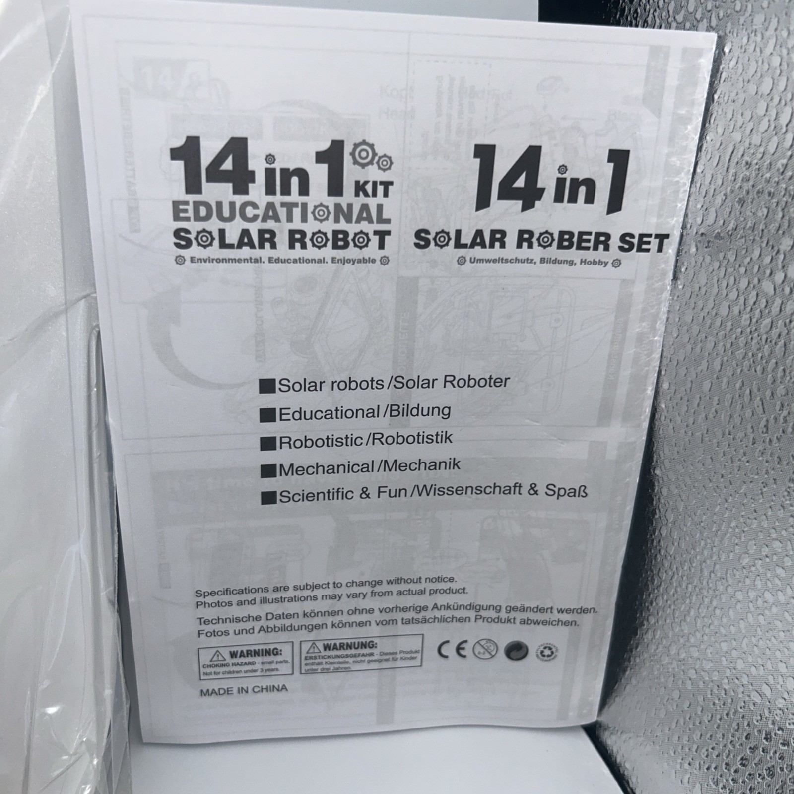 Educational Solar Robot 14-IN-1 Kit STEM Educational Ages 10+ Brand New!