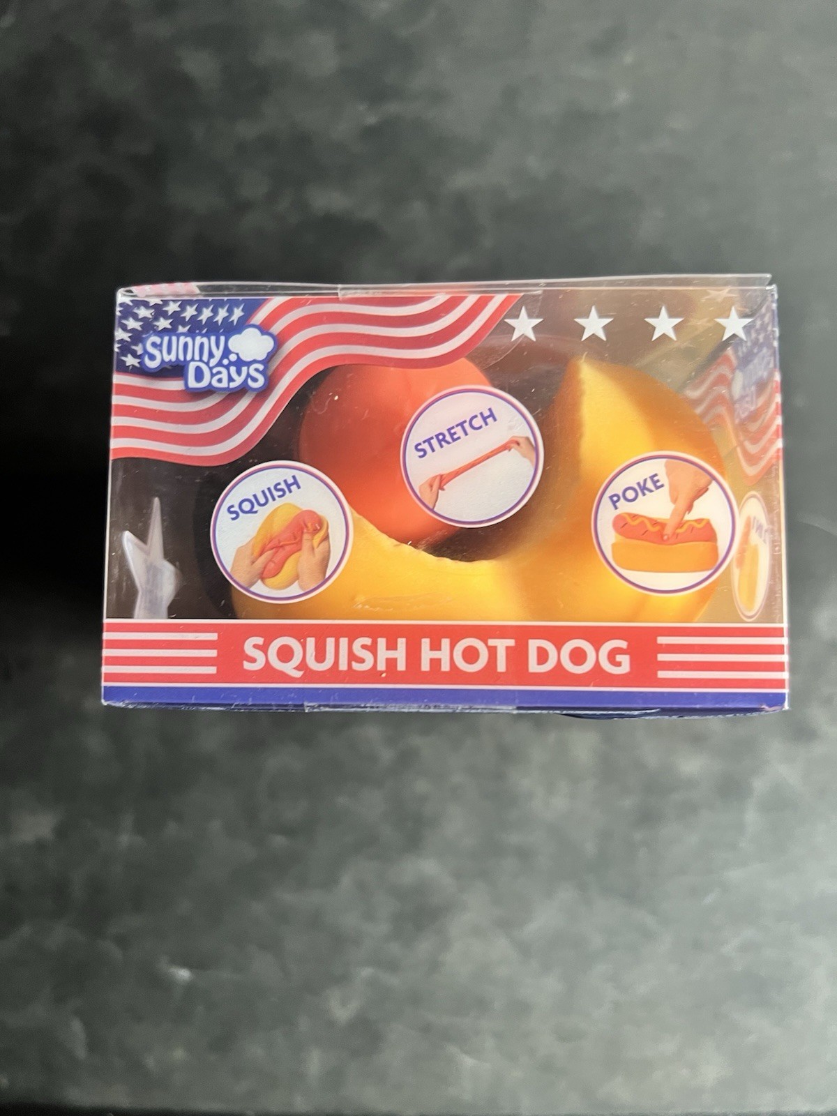 Sunny Days Squishy Hot Dog 2-in-1 Squeeze fidget stress relief toy