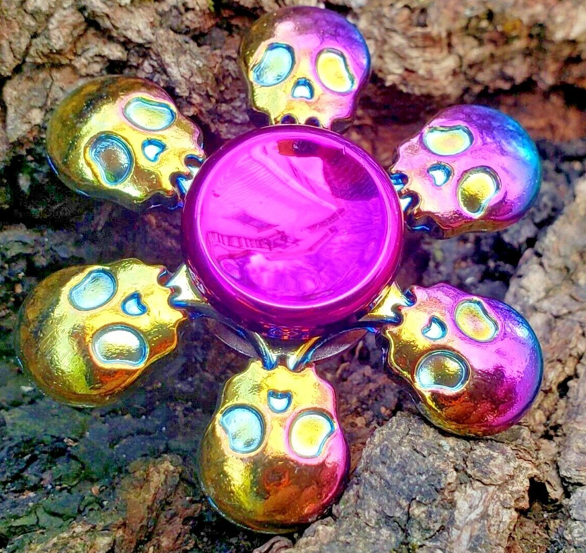 Rainbow Ghosts Skulls Fidget Spinner Toy Kid Adults Boys Girls ADHD Focus Stress