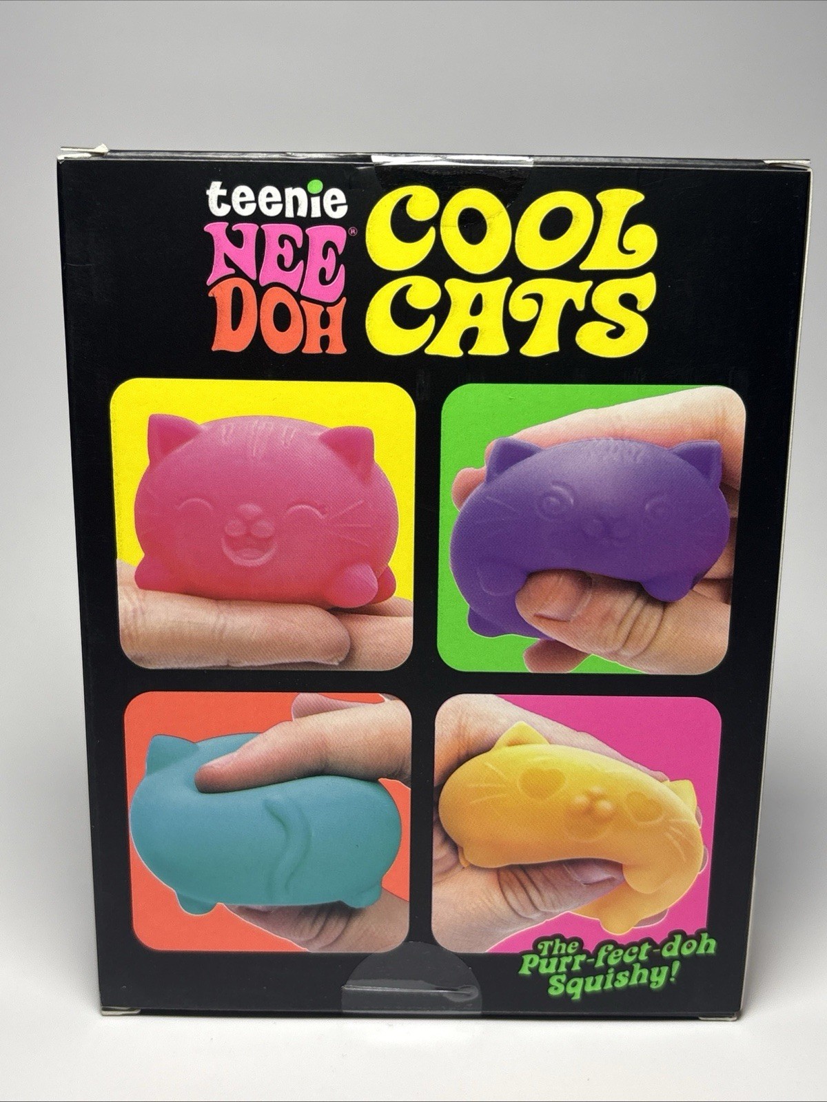 NeeDoh Teenie Cool Cats 3 Pack Mini Cat Fidget Toys Soft Squishy Stress Relief S