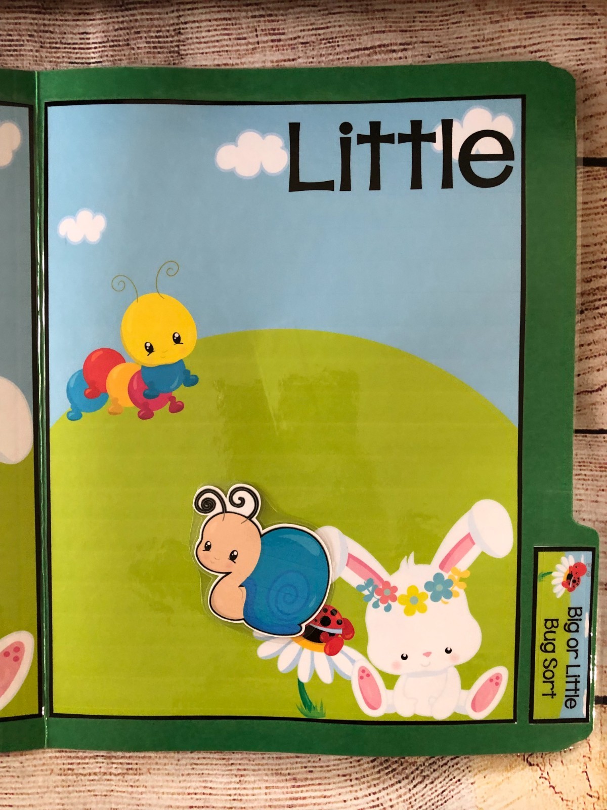 Big or Little Bug Size Sorting Pre k Preschool Kinder Math File Folder Game