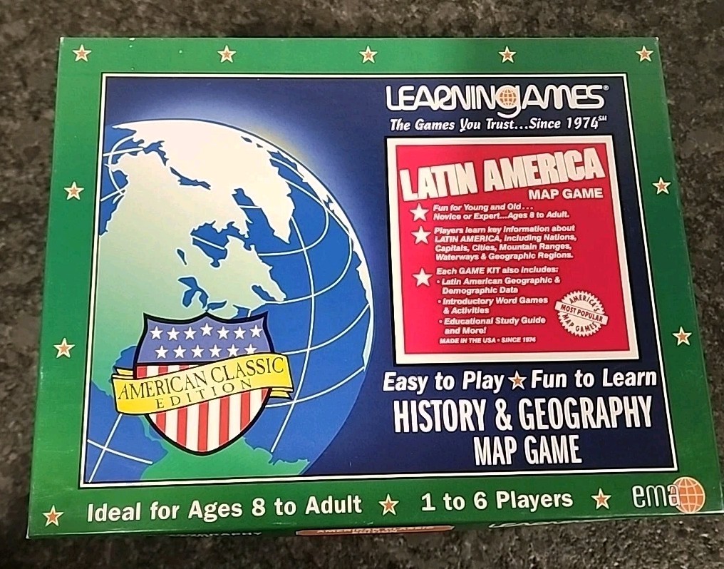 Lot of 8 NIB Vintage Learningames History & Geography Map Games NEW & COMPLETE