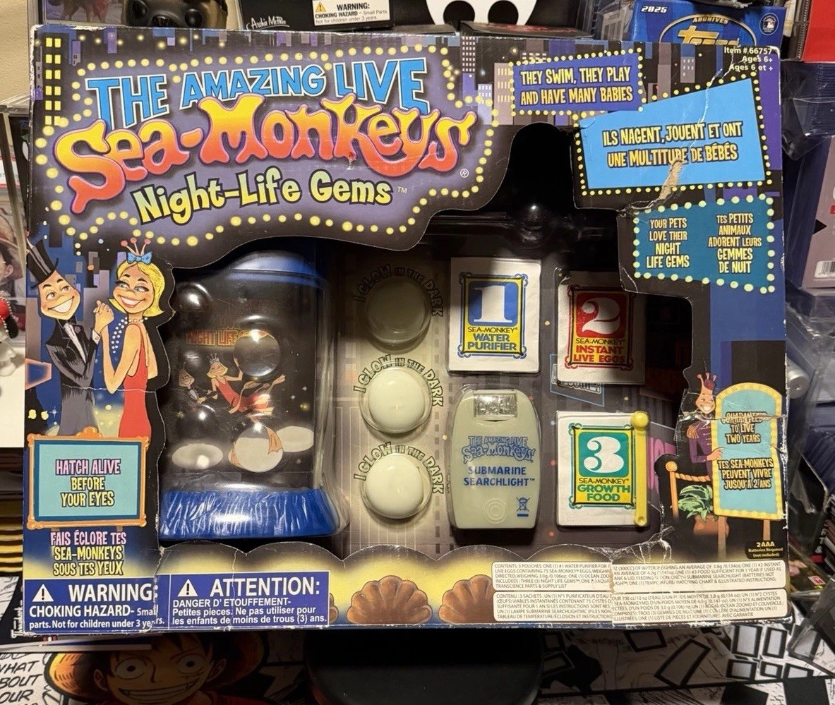 Rare NIB The Amazing Live SeaMonkeys NightLife Gems 2011 Glow In The Dark Sealed