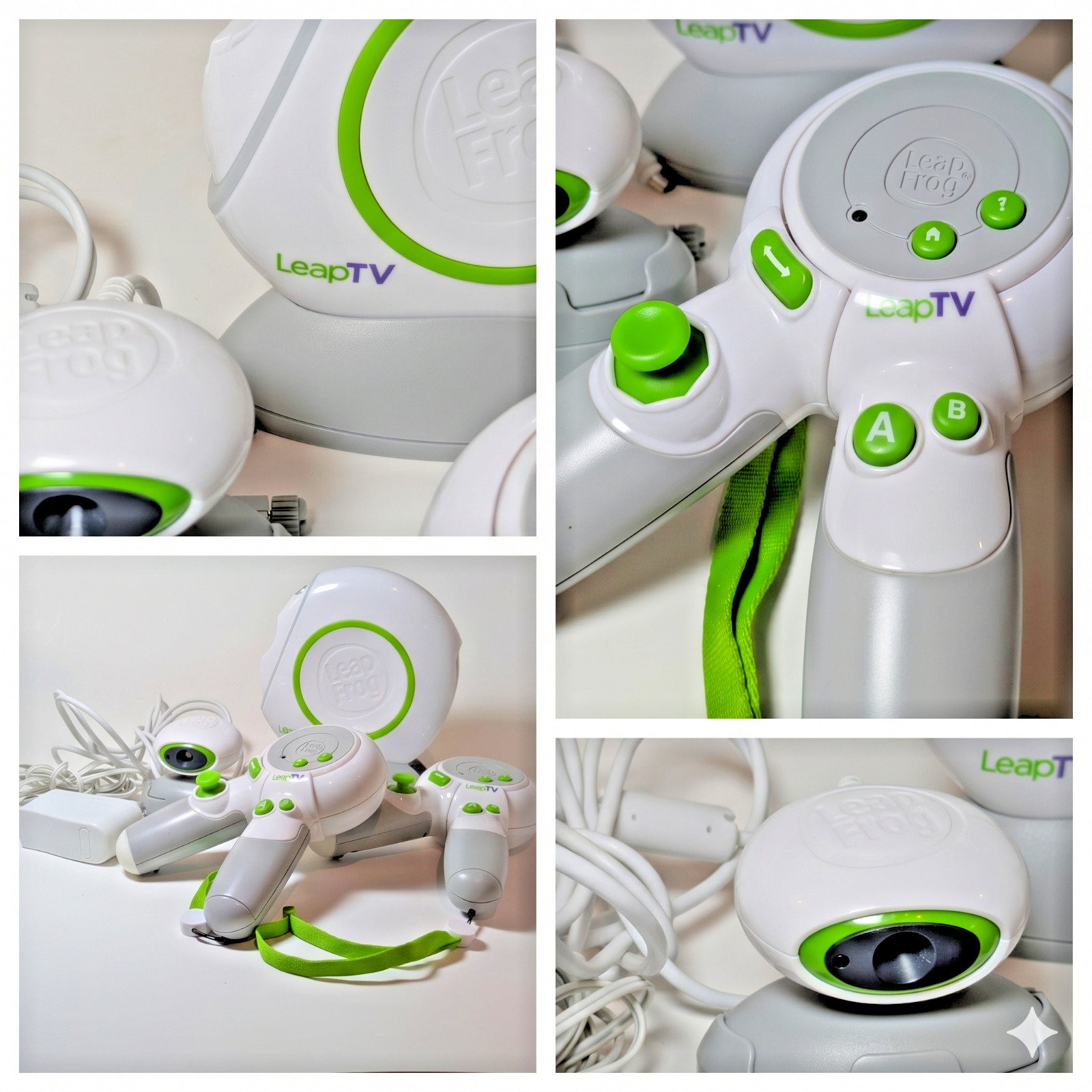 LeapTV Game Console Kids LeapFrog Educational Bundle 2 Controllers Camera Tested