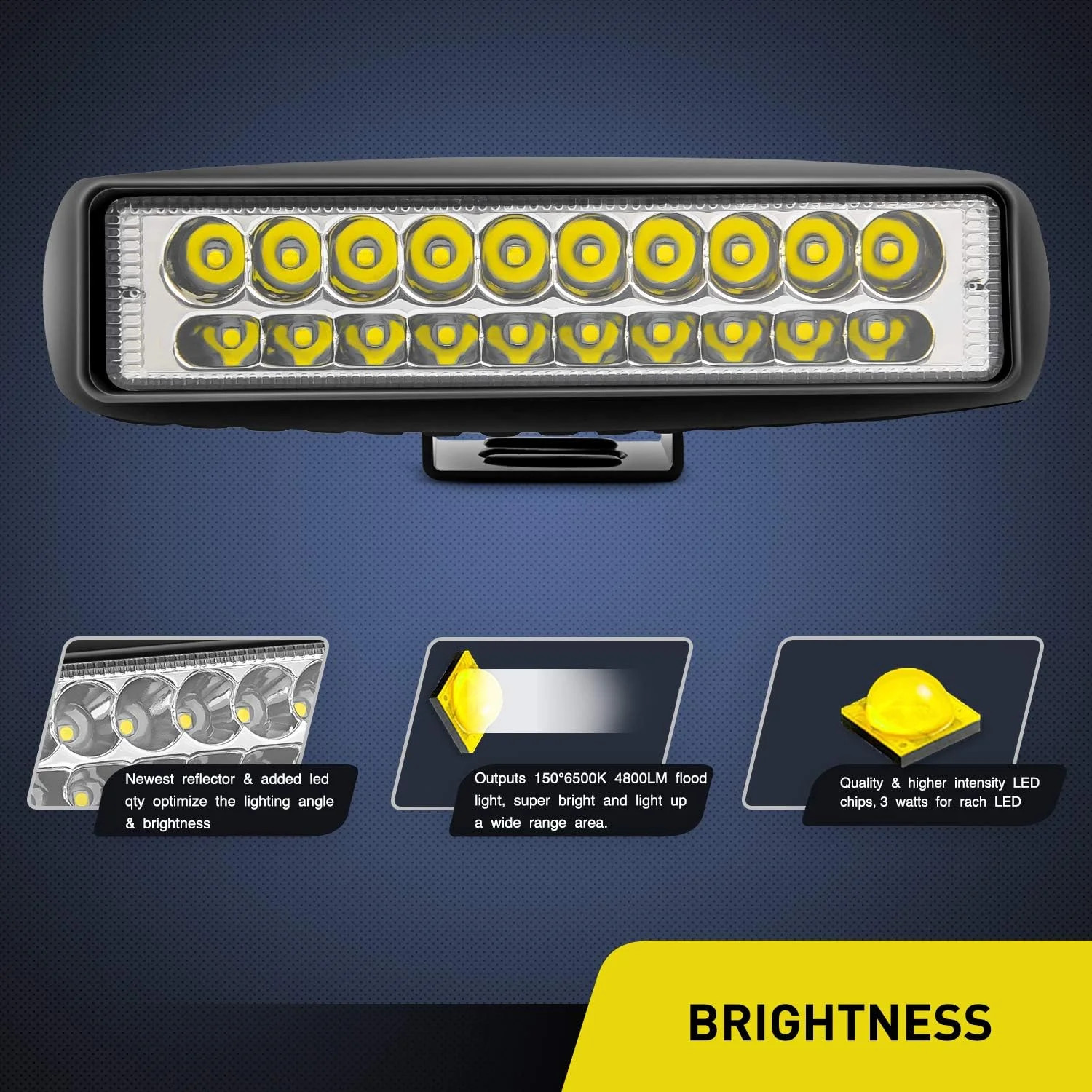 2PCS 6 Inch 60W LED Pod Spot Lights Off Road Fog Lamps for Jeep Truck ATV