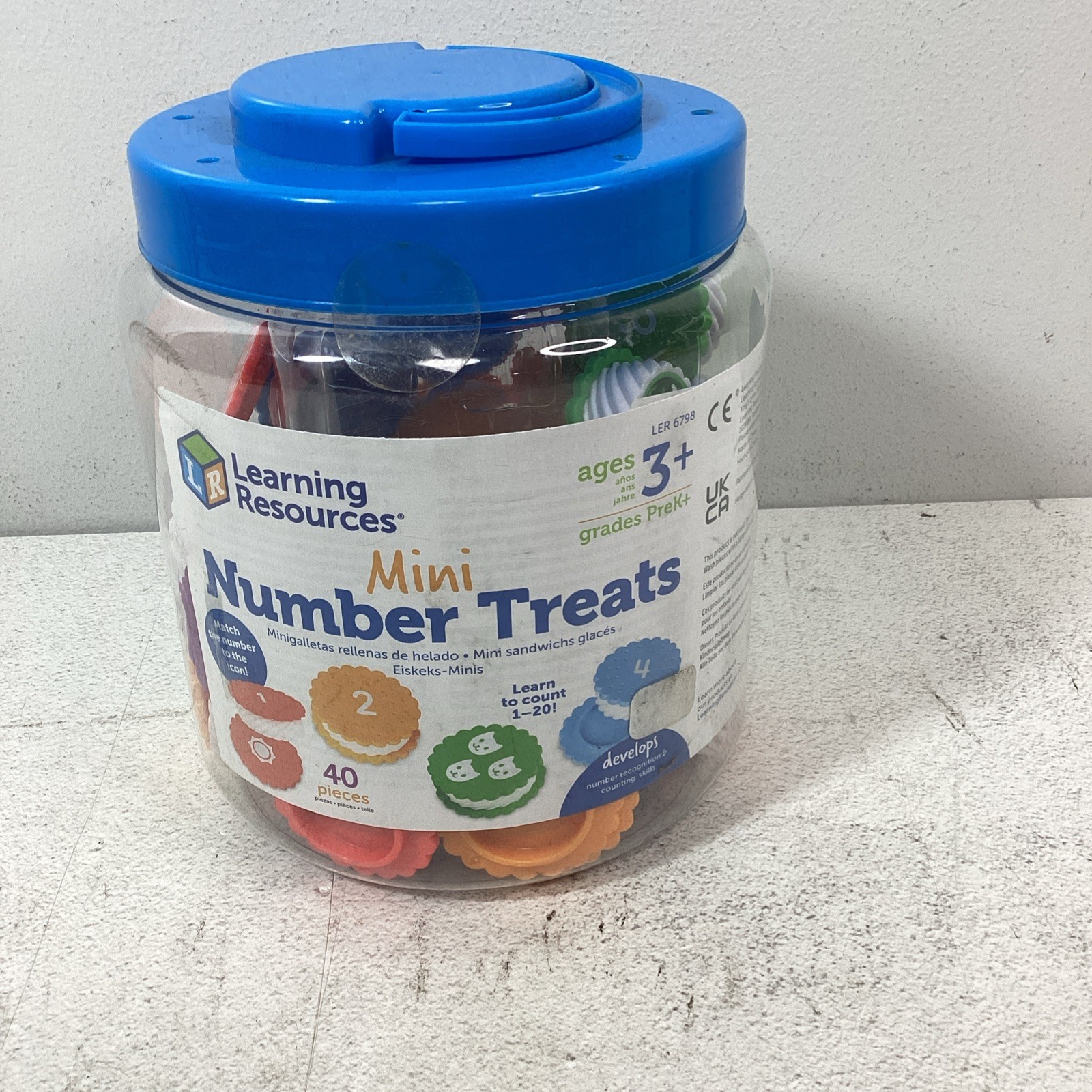 Number Treats By Learning Resources 1-20 Age 3+ Pre-K 40 Piece Number Matching