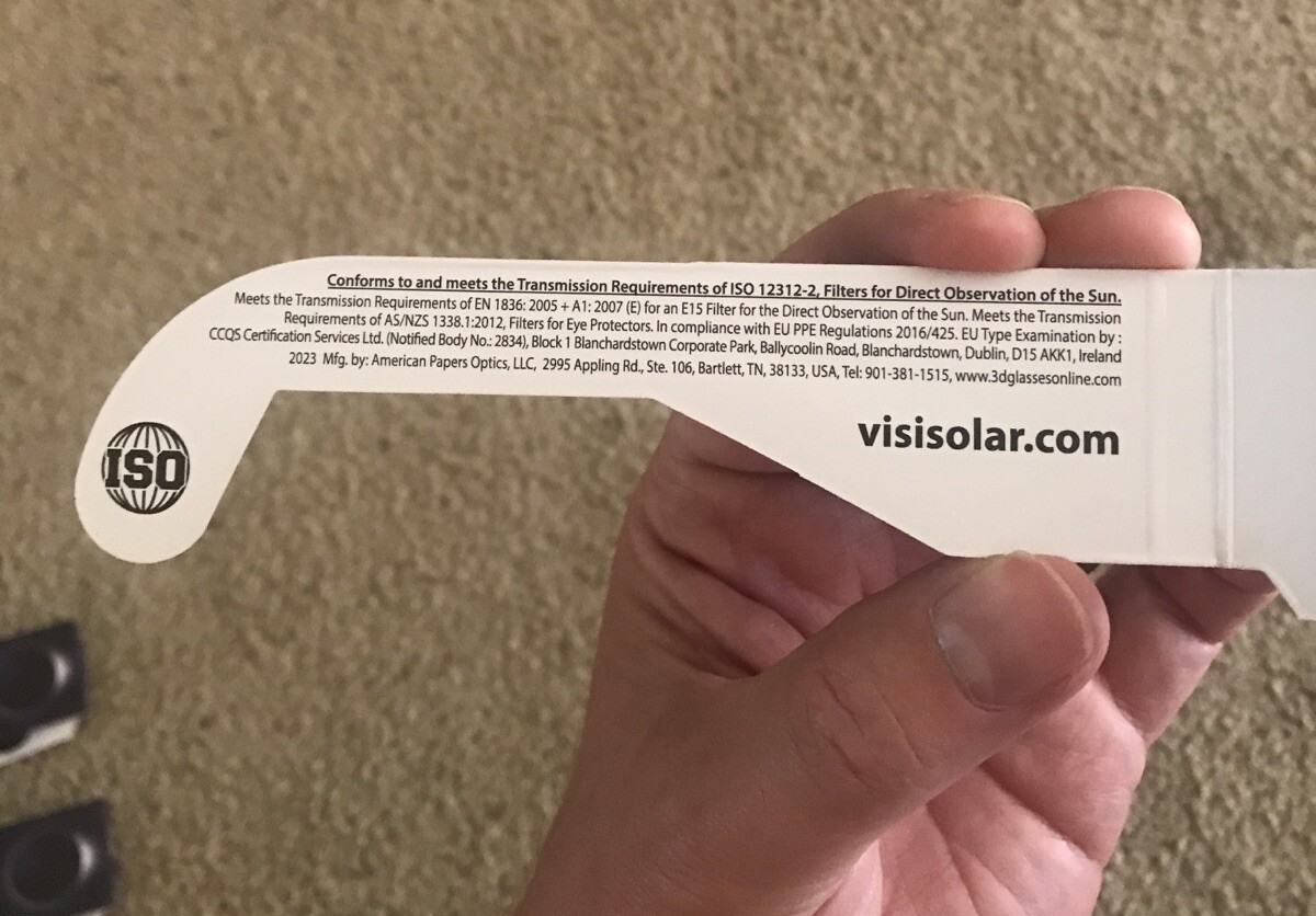 (4) Solar Eclipse Glasses – ISO & CE Certified – Certified ISO 12312-2