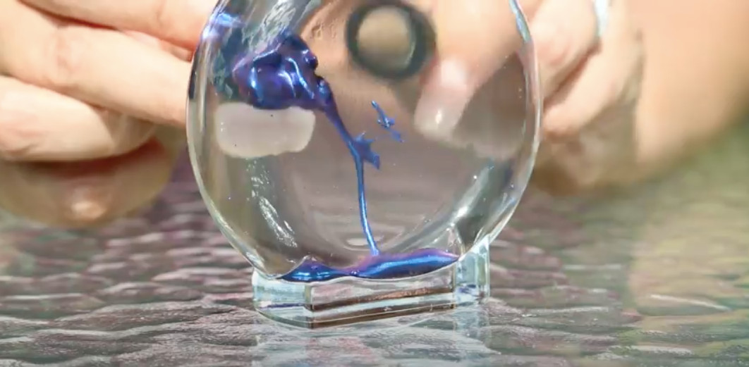 Colorful Ferrofluid in a Bottle (Blue)