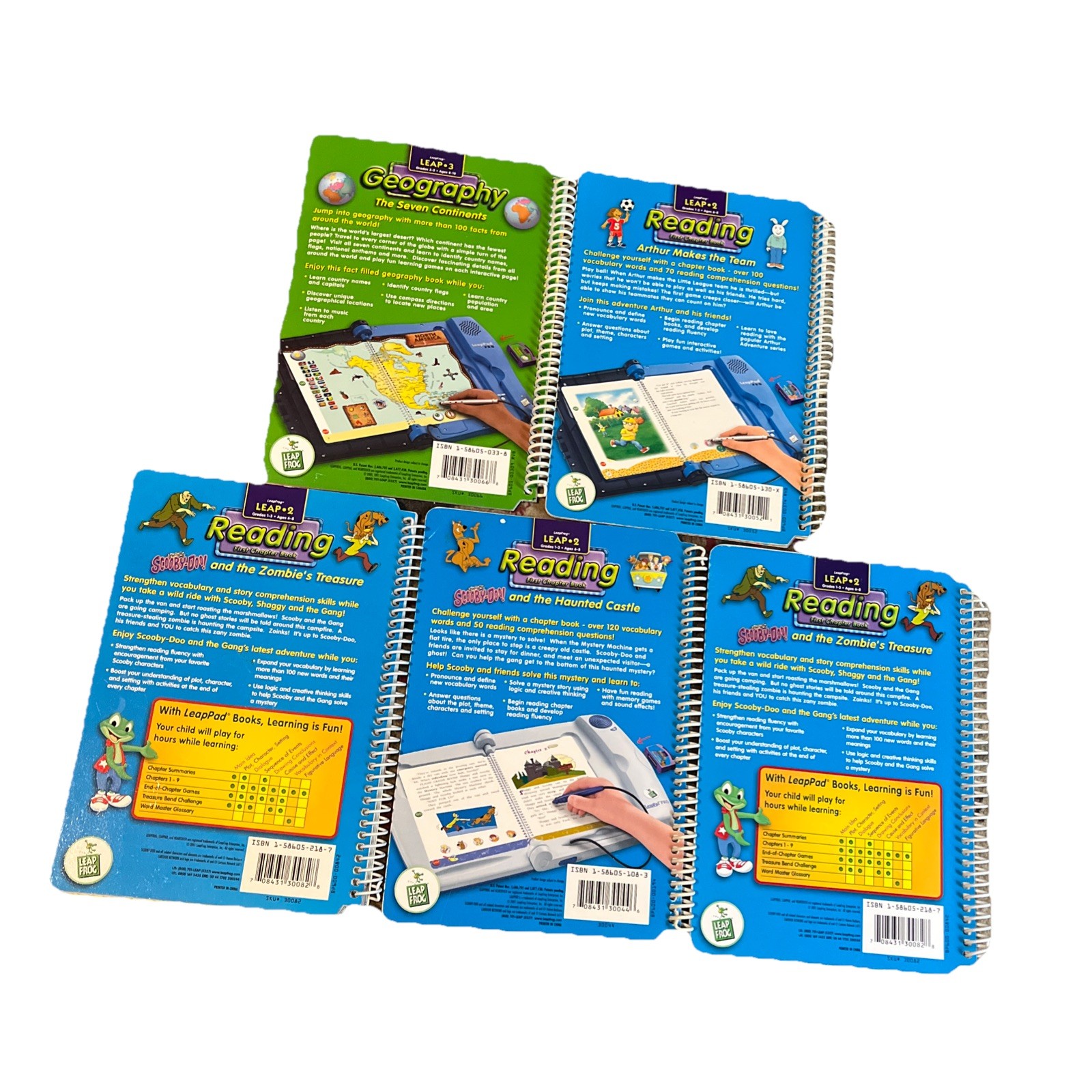 LeapFrog LeapPad Book Lot of 5 Books-no Cartridges Ages 6-10 (LB046)