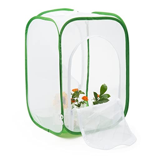 RESTCLOUD Butterfly Habitat Cage, Pop-up Insect Mesh Enclosure, 15.7×15.7×24 Inc