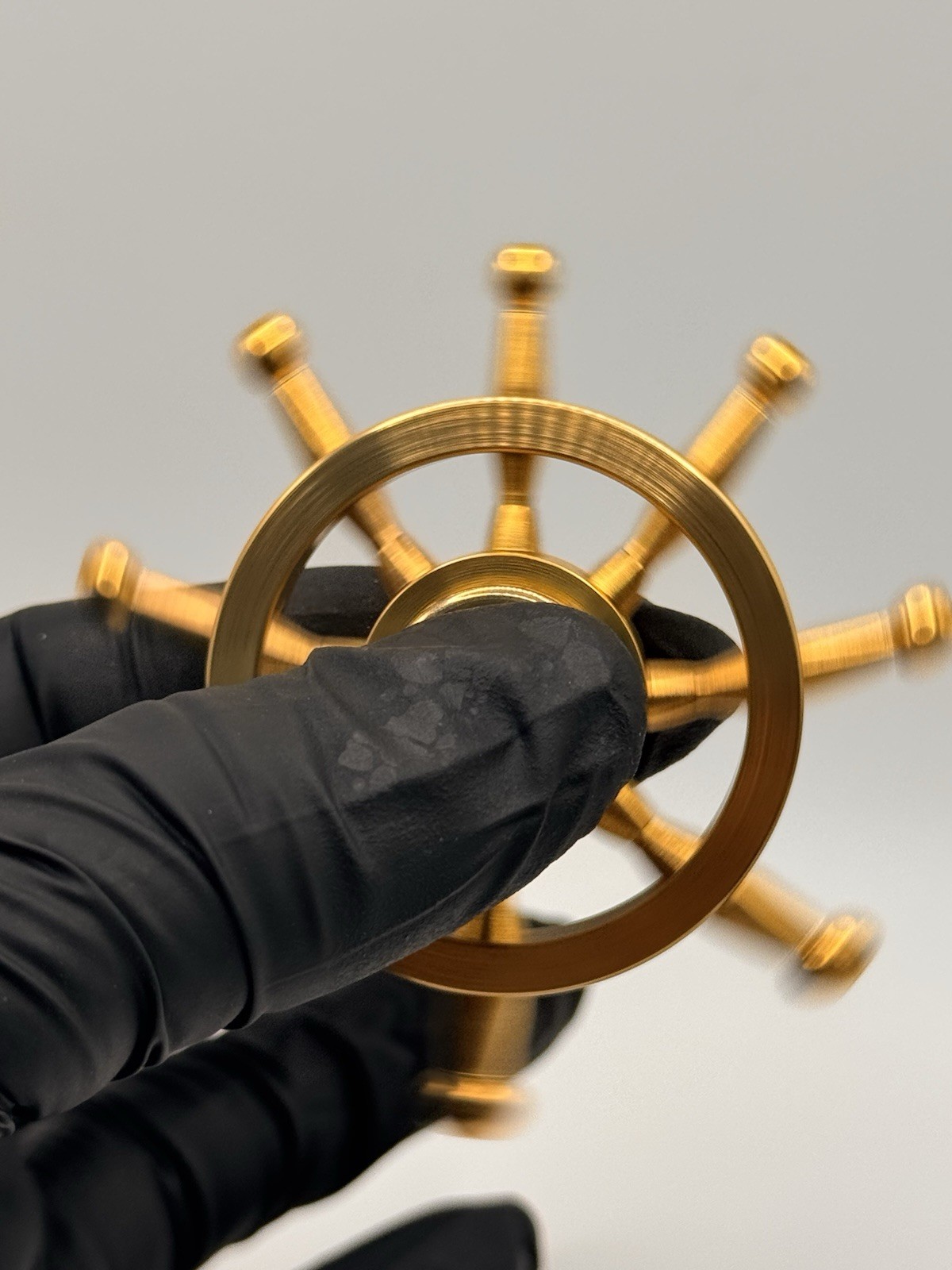 Captain Ship Wheel Brass Fidget Spinner All Metal Toy Adults Kids Boys Girls