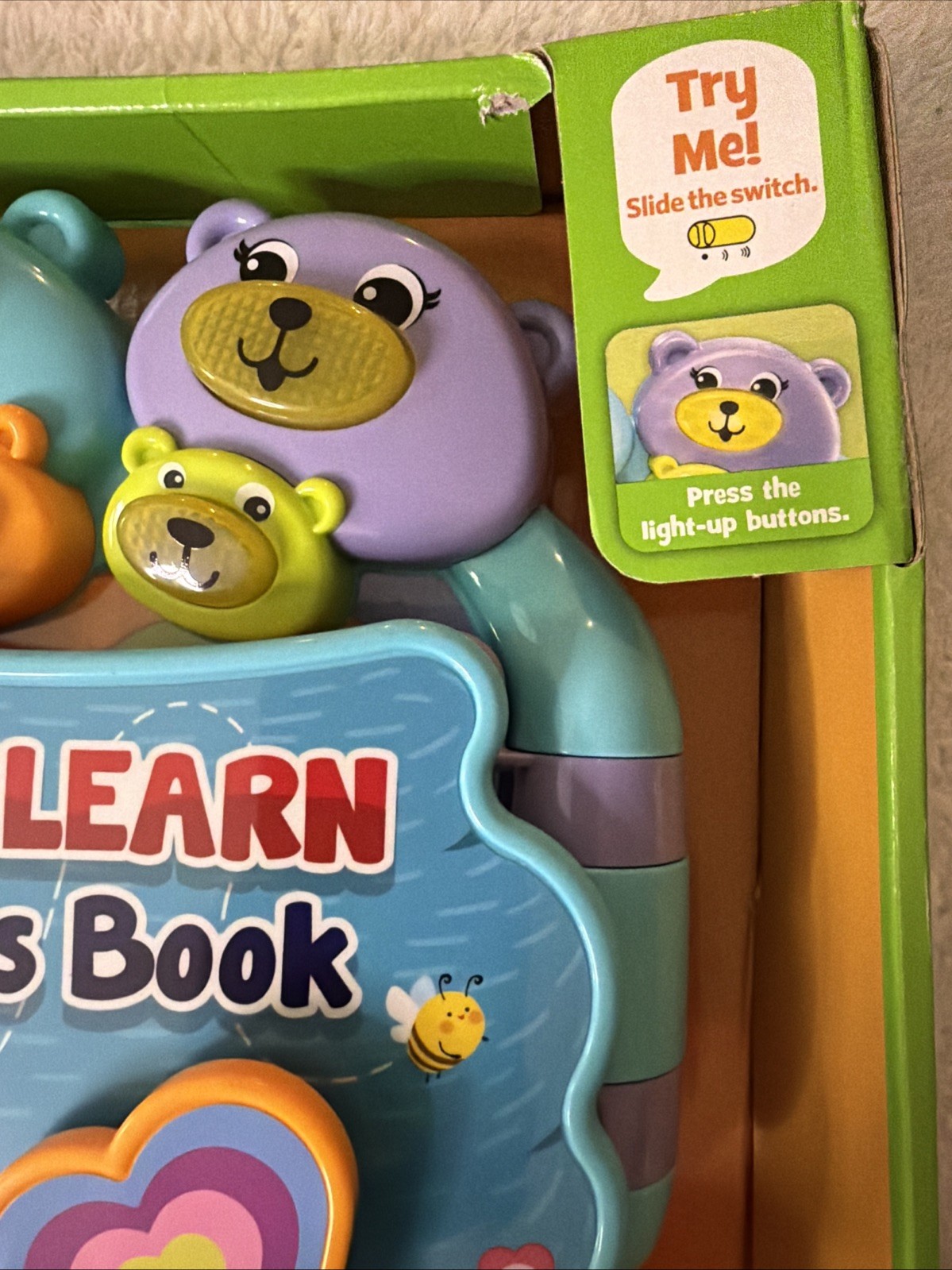 Leap Frog Hug & Learn Bears BOOK Electronic Activity Book NIB New 6 Months +