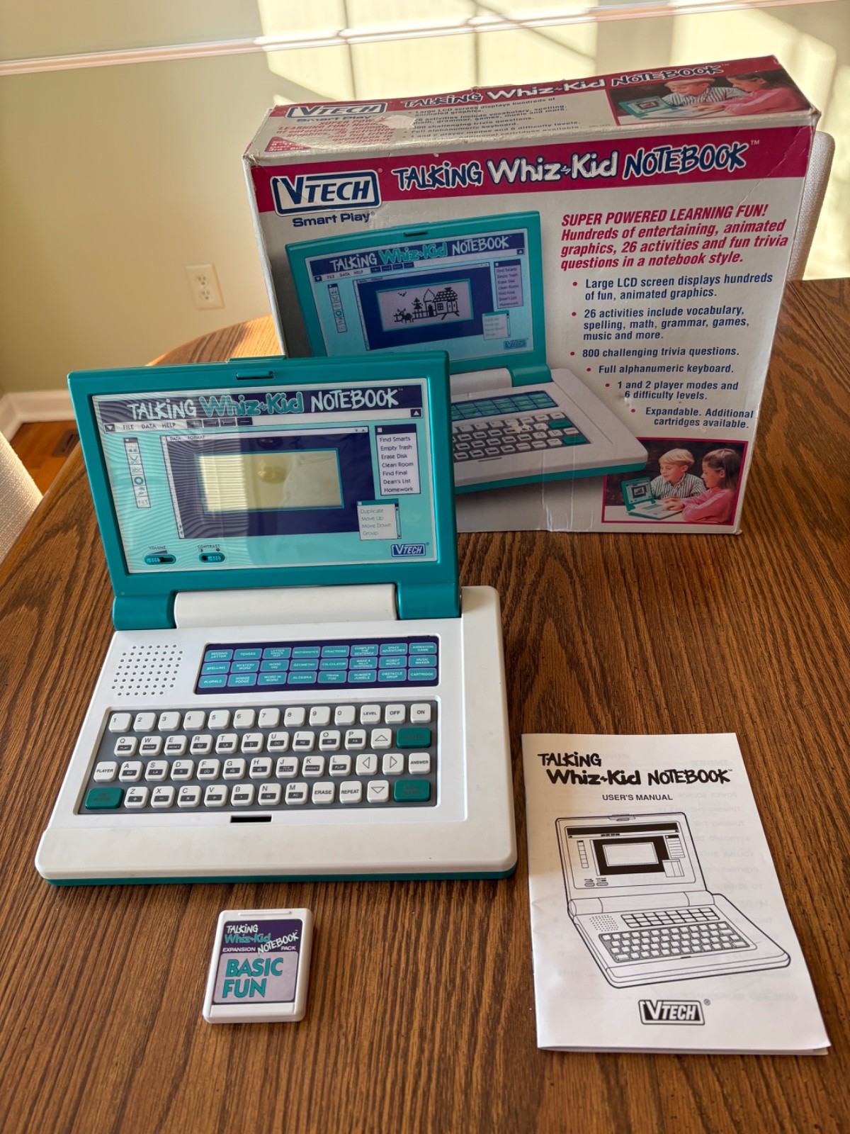 Vtech Talking Whiz Kid Notebook Educational Laptop Vintage 90s WORKS! With box
