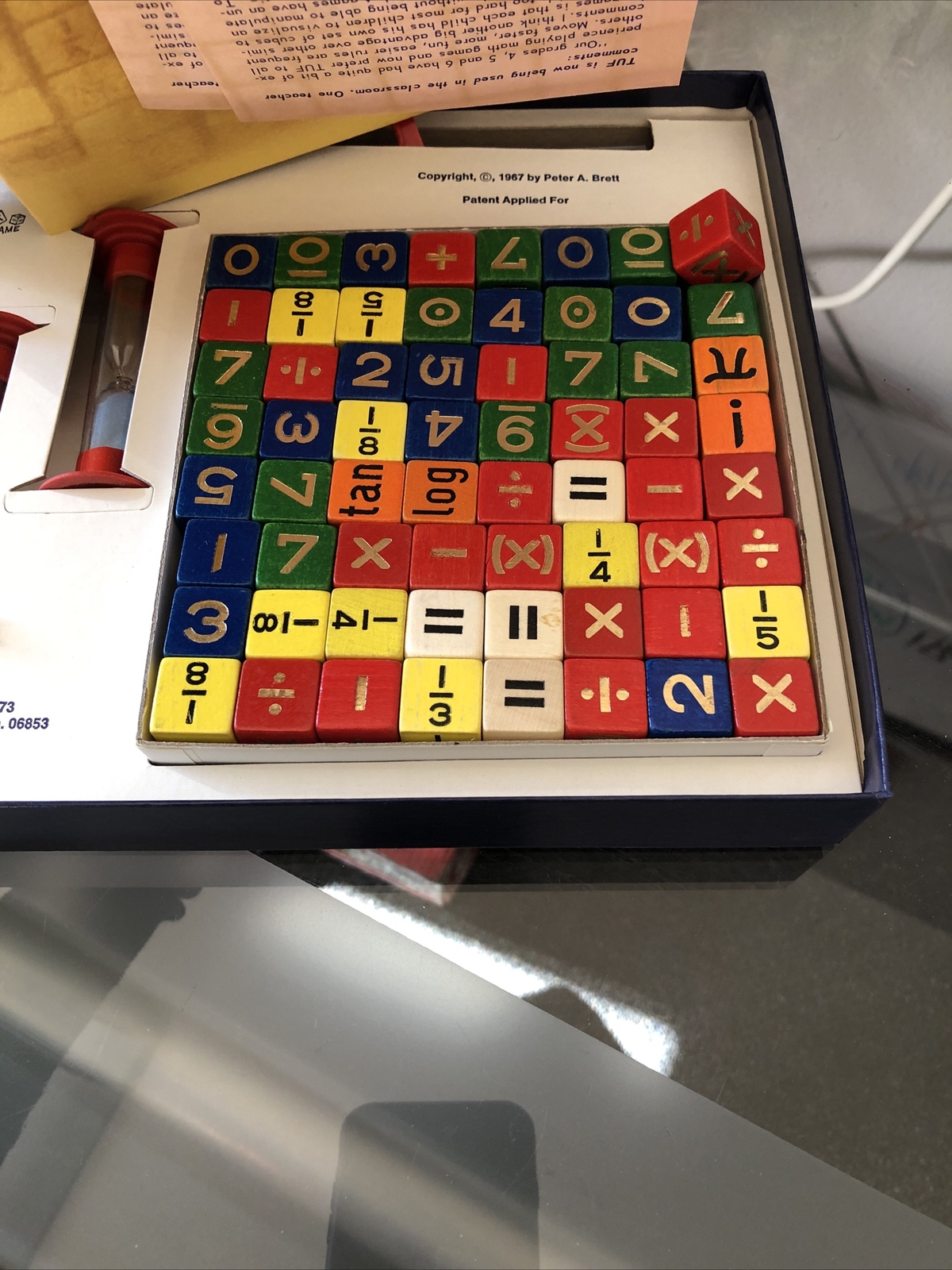 Vintage 1967 TUF The Superlative Numbers Game Wood Cubes