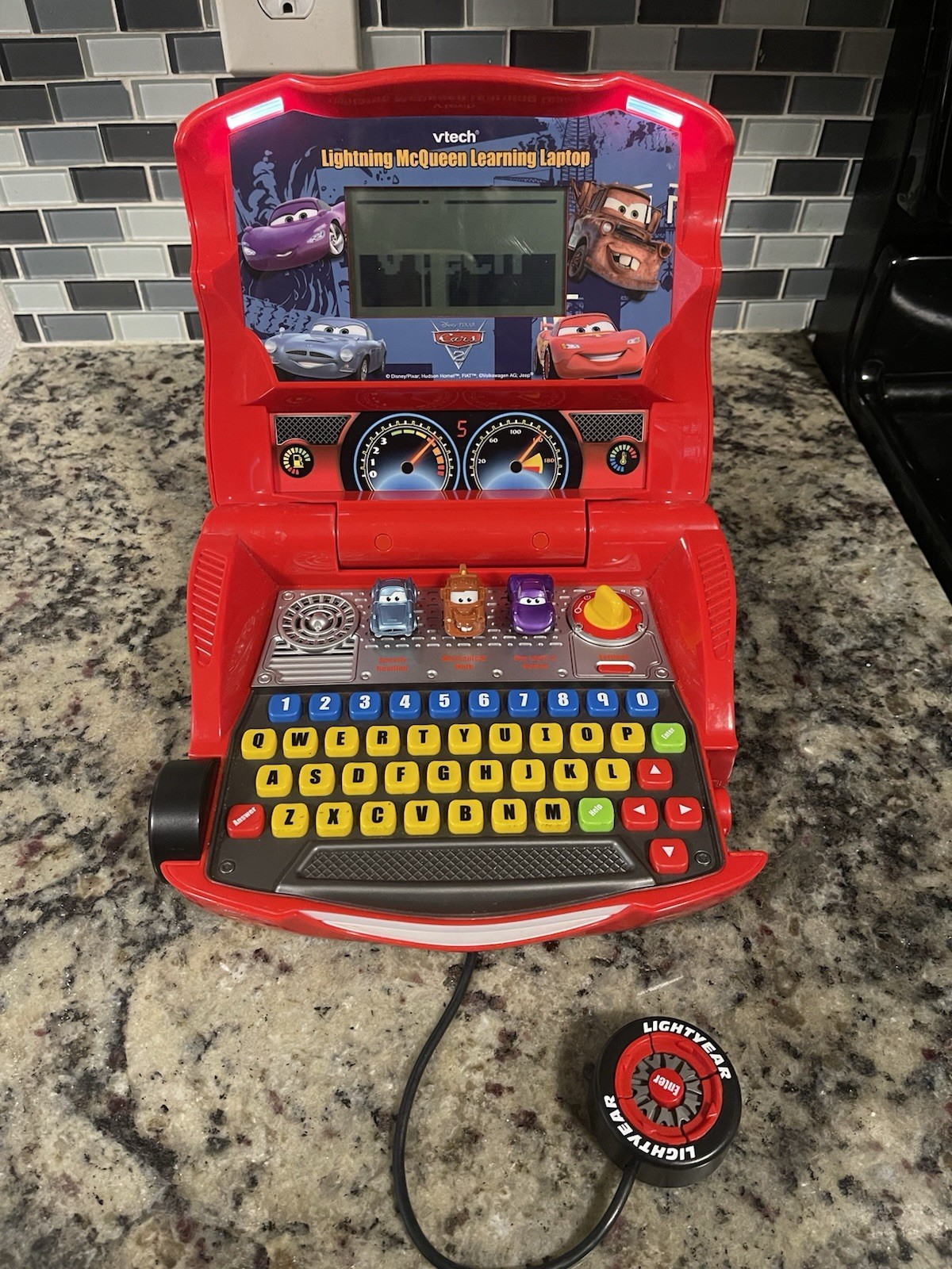 VTech Disney Pixar Cars 2 Lightning McQueen Learning Laptop Half Of Screen Works