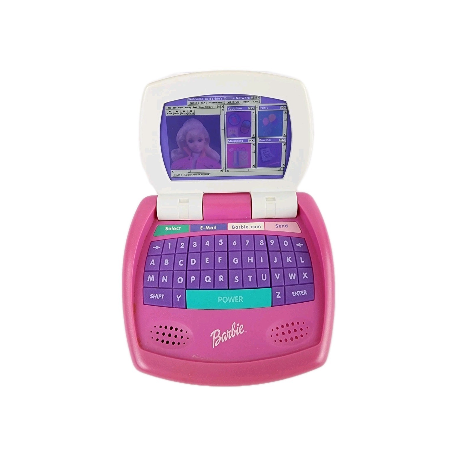 Barbie Online Talking Laptop Computer Toy Vintage 1999 Works Lights Up Talks
