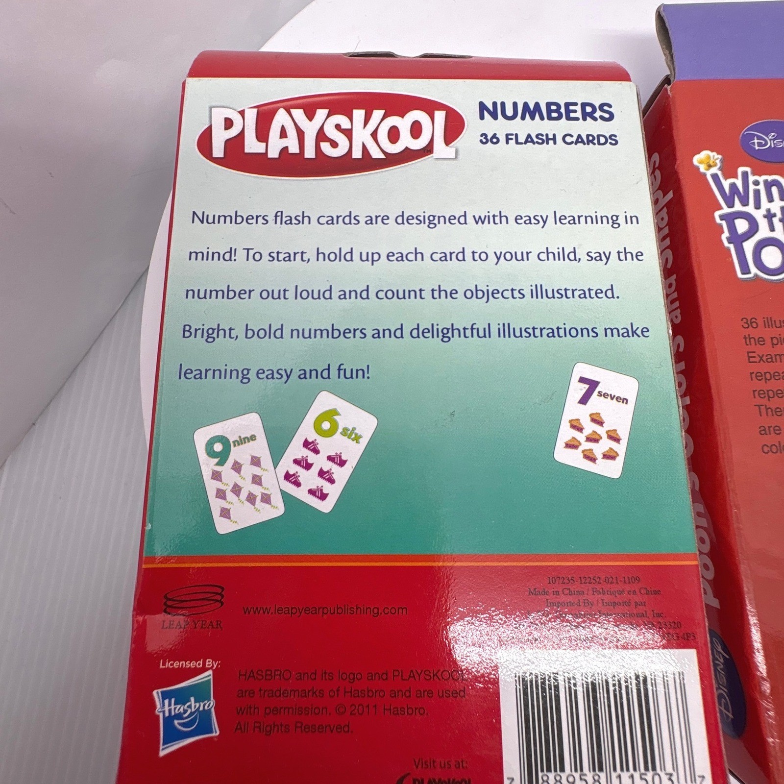 Playskool Numbers & Disney Winnie the Pooh Colors Shapes Flash Cards Set of 2