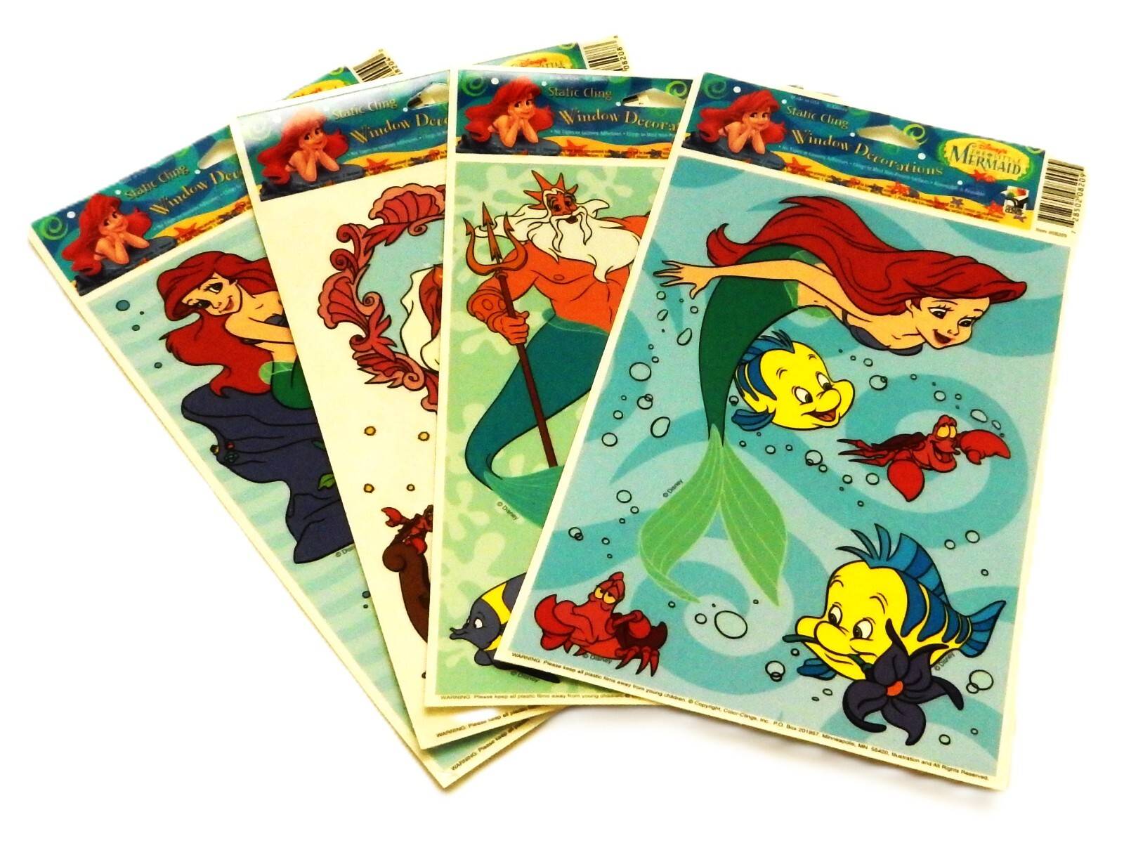 14 Vinyl Window Clings, Disney’s “The Little Mermaid”. Ariel, Ursula, Triton