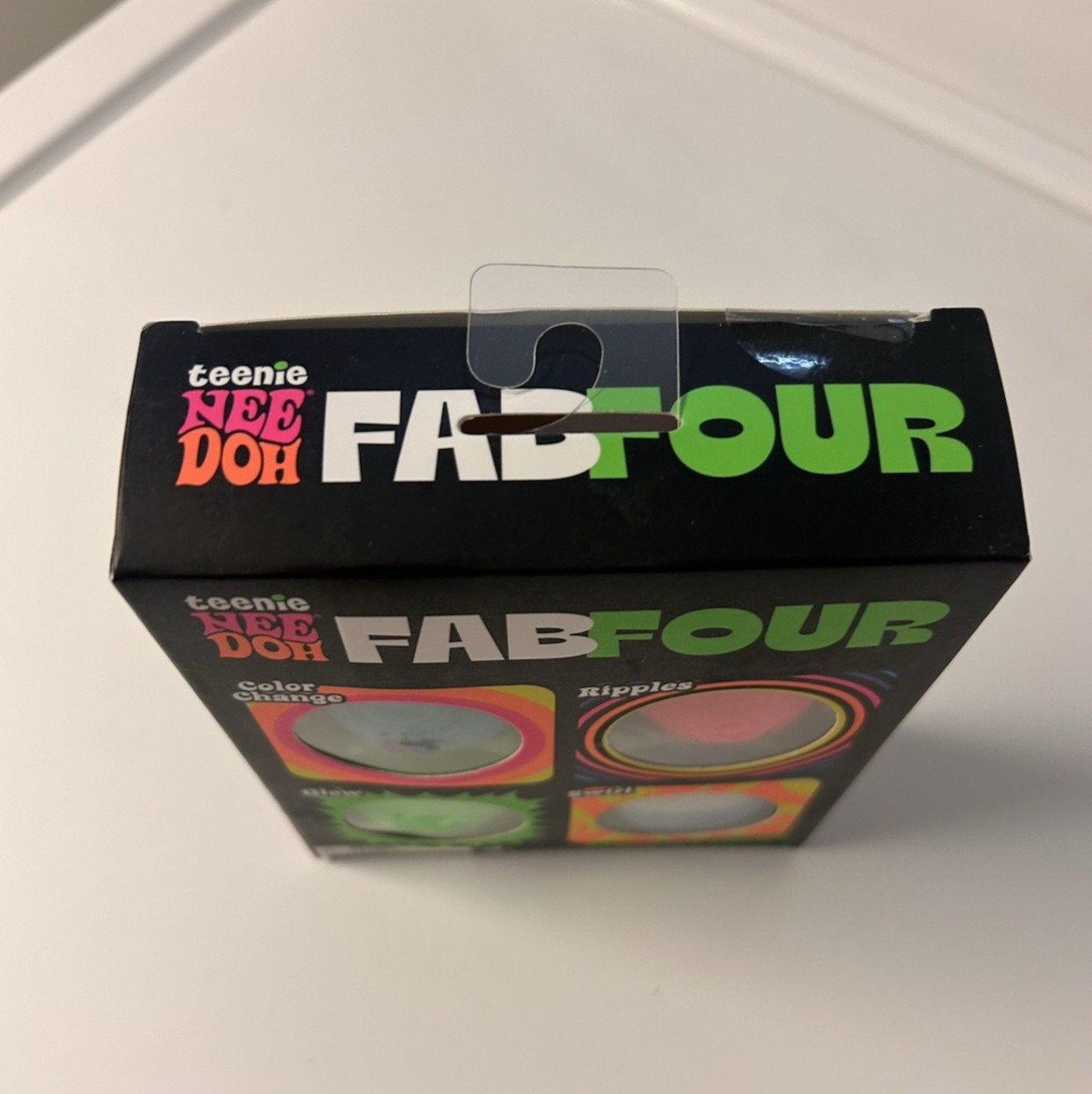 NeeDoh Teenie Fab Four 4-Pack – Color Change, Glow, Swirl, Ripples – NEW SEALED