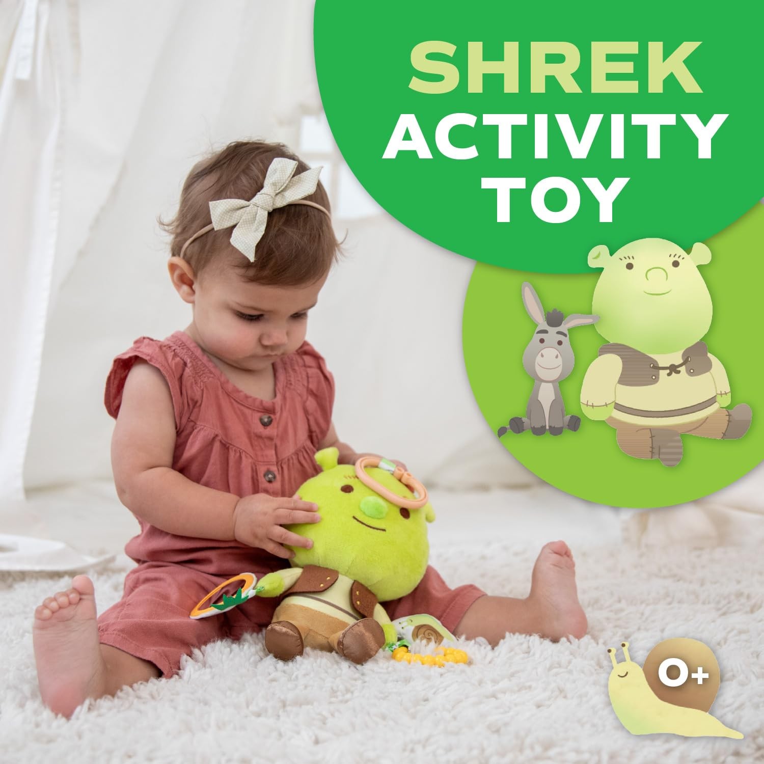 Kids Preferred Shrek Activity Toy Made Super Soft Material Features Jingle Bell