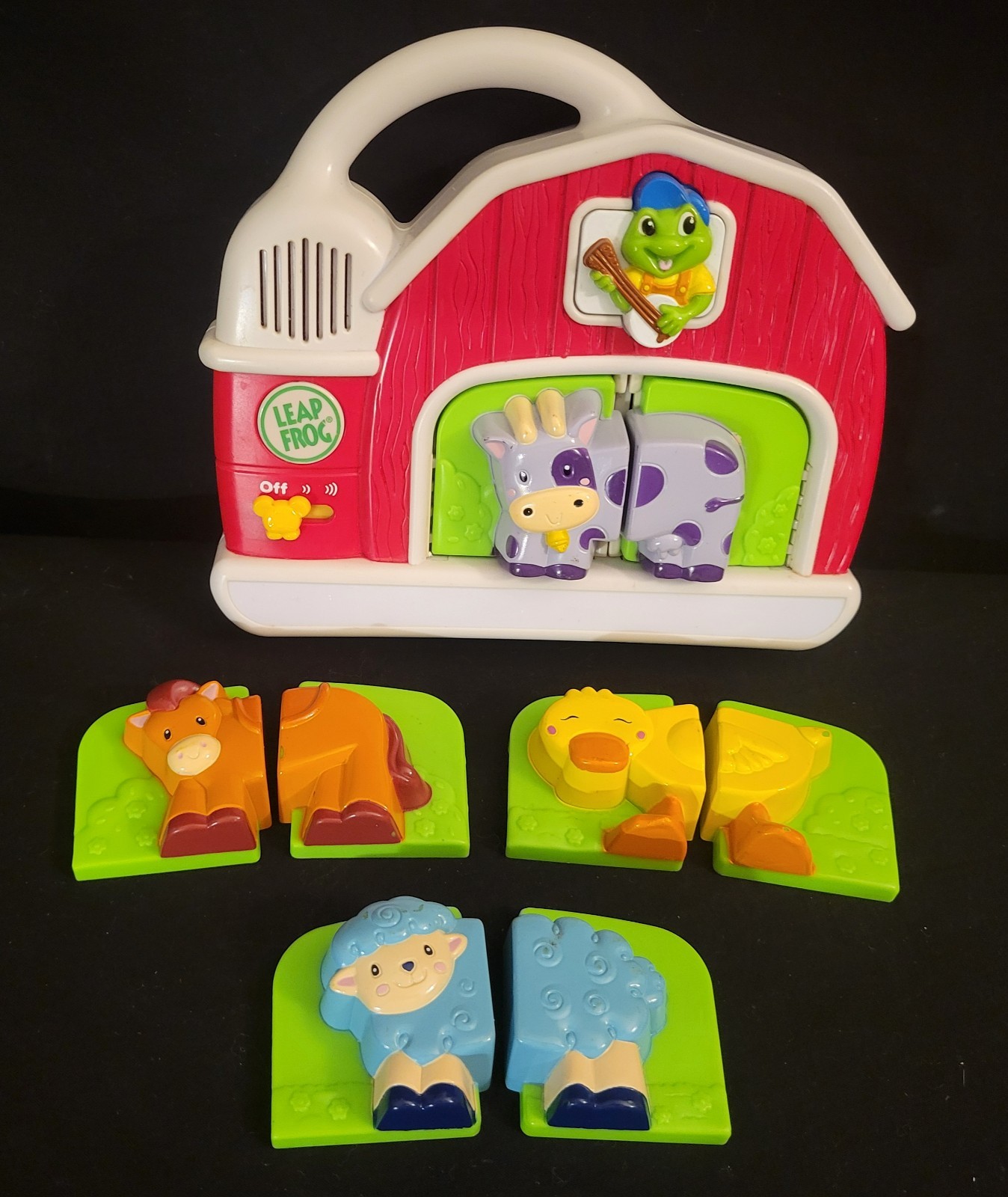 LEAPFROG Fridge Farm Magnetic Animal Set-Duck*Horse*Sheep*Cow NICE SET! VIDEO!