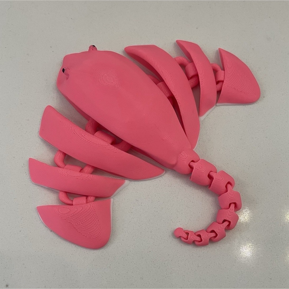 Pink Articulated Stingray Sensory Toy for Ages 3-4, 4-7, 8-11 Years