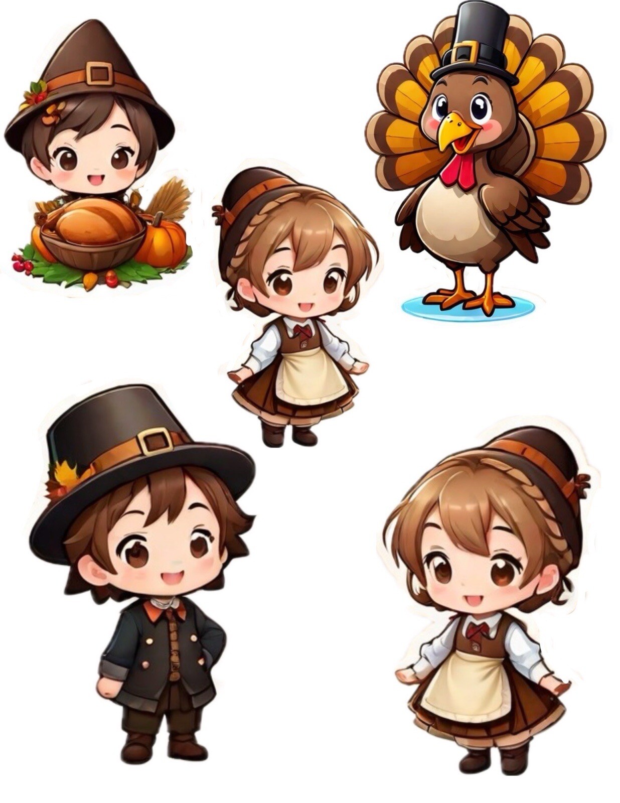 THANKSGIVING BUNDLE – 10 sets FLANNEL BOARD LAMINATED CARDSTOCK DIY *UNCUT *