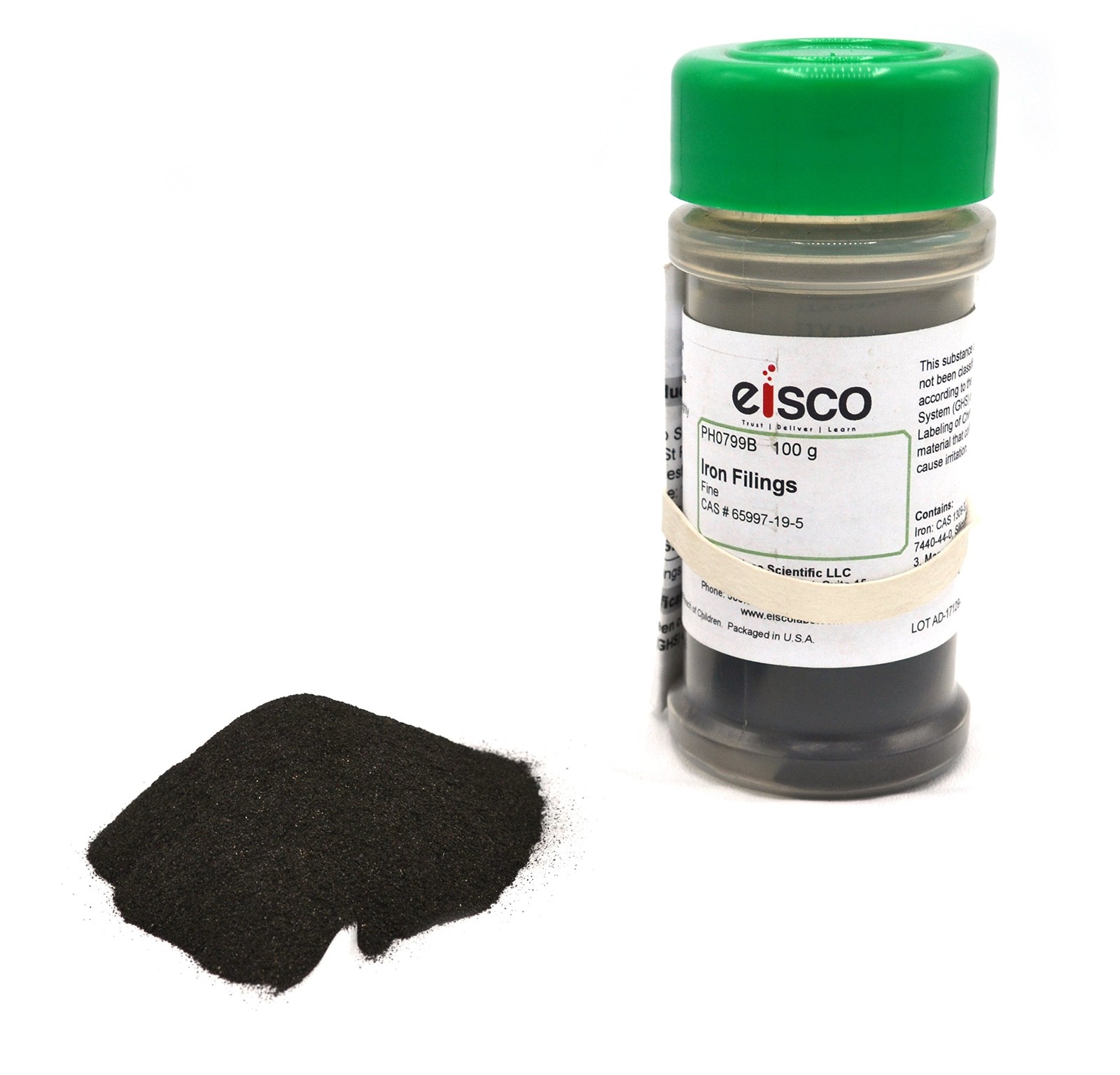 Fine Iron Filings, 100g in Sprinkle Bottle – 40-60 Mesh Iron Shavings for Mag…