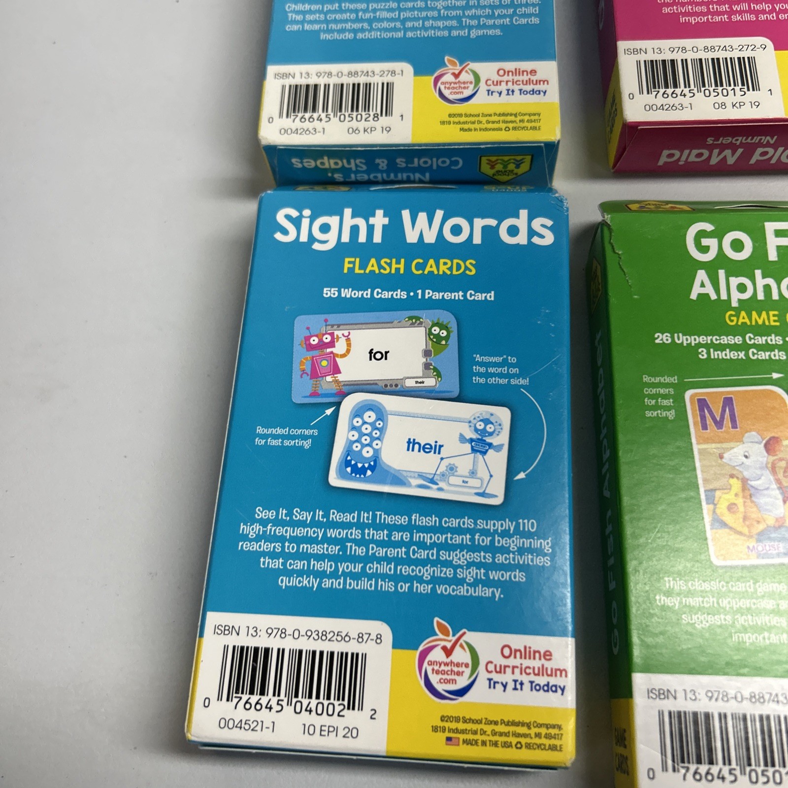 Pre school 4-6 years reading phonics flash cards sight words, Old Maid Go Fish