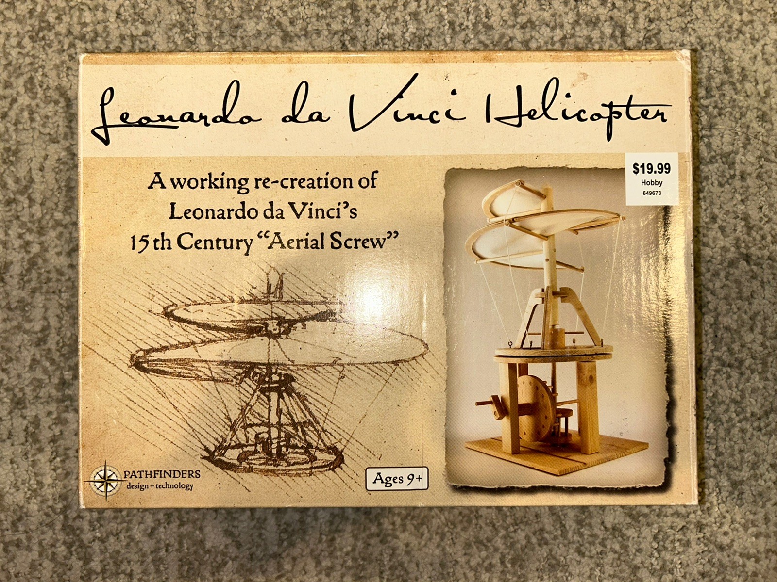 Pathfinders Leonardo da Vinci Helicopter 15th Century Aerial Screw Hobby Kit