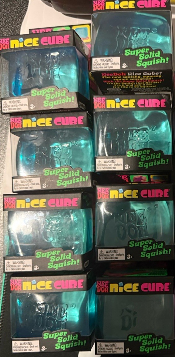Nee Doh Needoh Nice Cube Blue Ice Super Solid Squish Authentic NEW