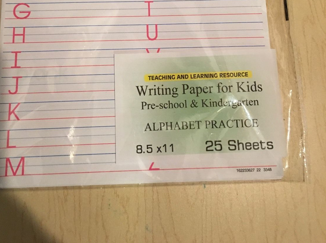 Writing Paper for Kids – ALPHABET PRACTICE – 11X 8.5 in, 20 lb, 25 sheets