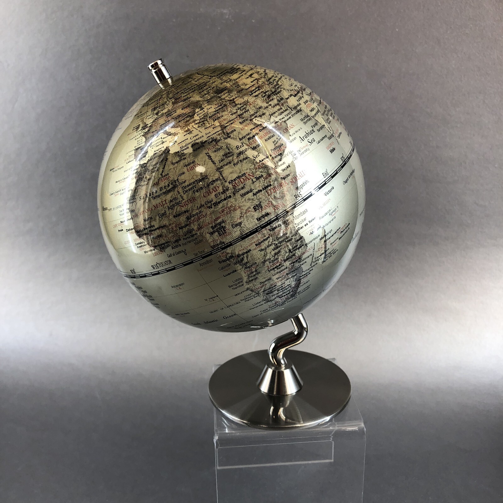 5″ Bronze World High Gloss Desk Globe Decorative Desktop Terrestrial Desk Office